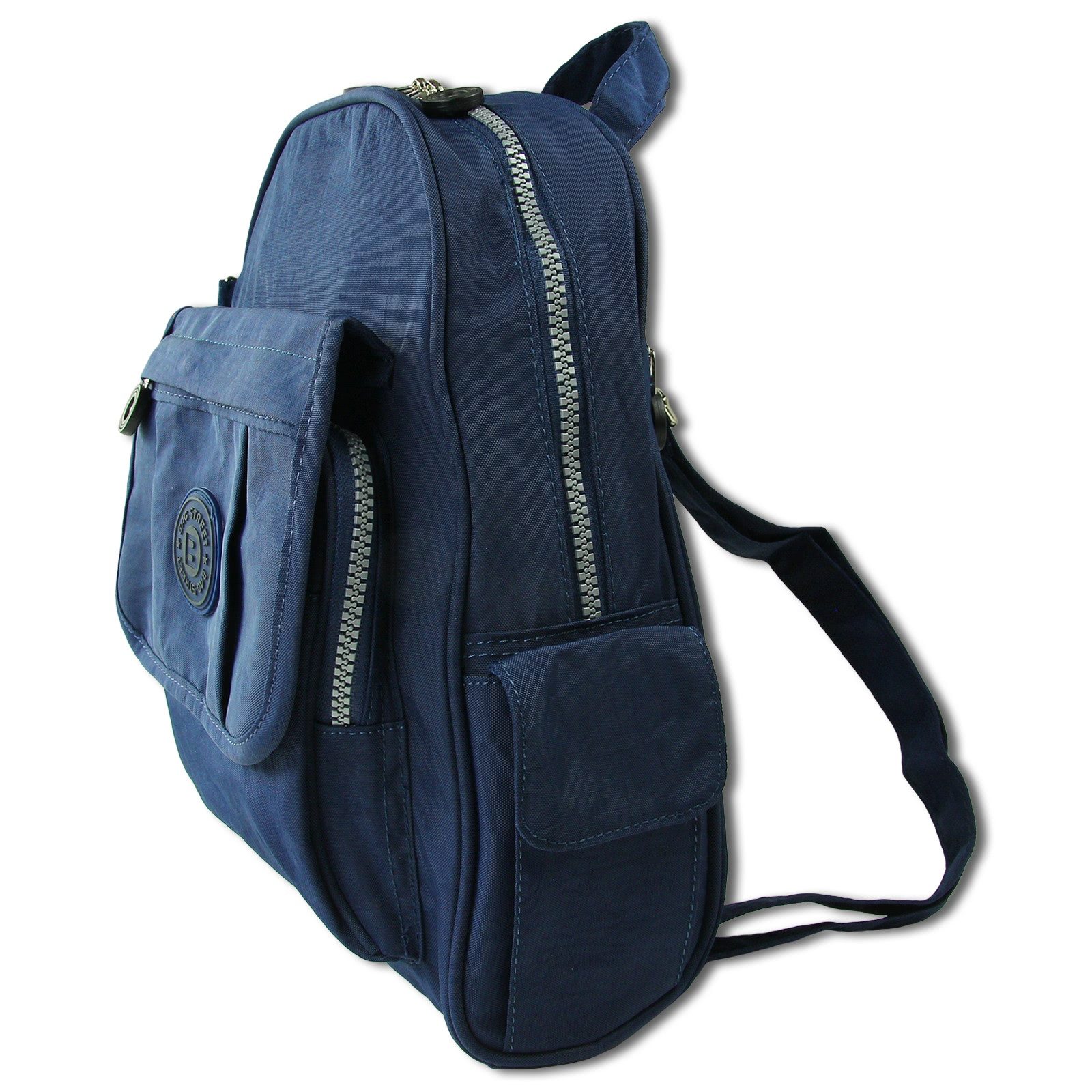 BAG STREET Freizeitrucksack Bag Street Rucksack Crinkle Nylon navy (Cityrucksack), Damen, Jugend Cityrucksack, Freizeitrucksack Nylon, blau ca. 30cm hoch – Bild 3 von 5