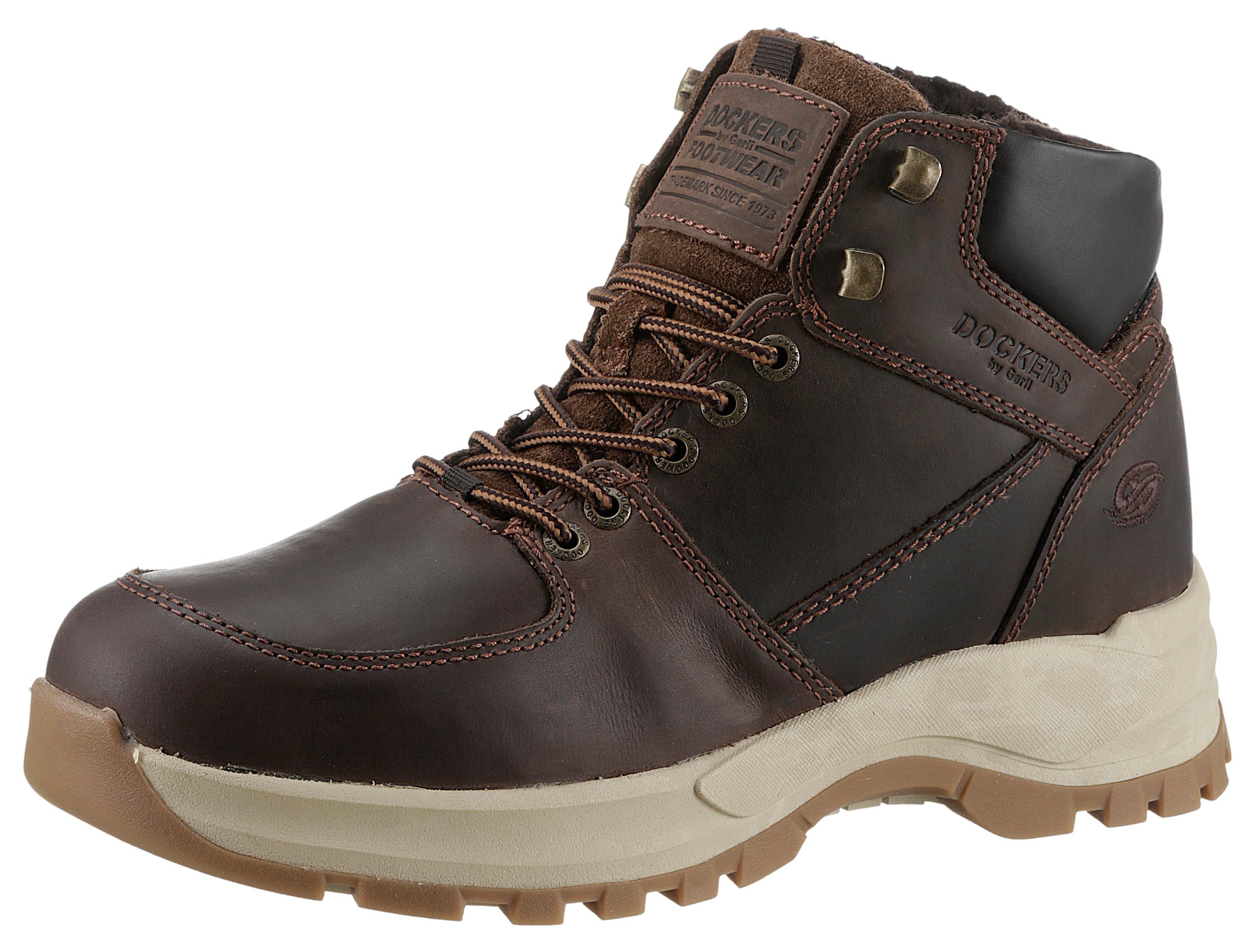 Dockers by Gerli Winterstiefel High Top Sneaker, Schnürboots mit weich gepolstertem Schaftrand