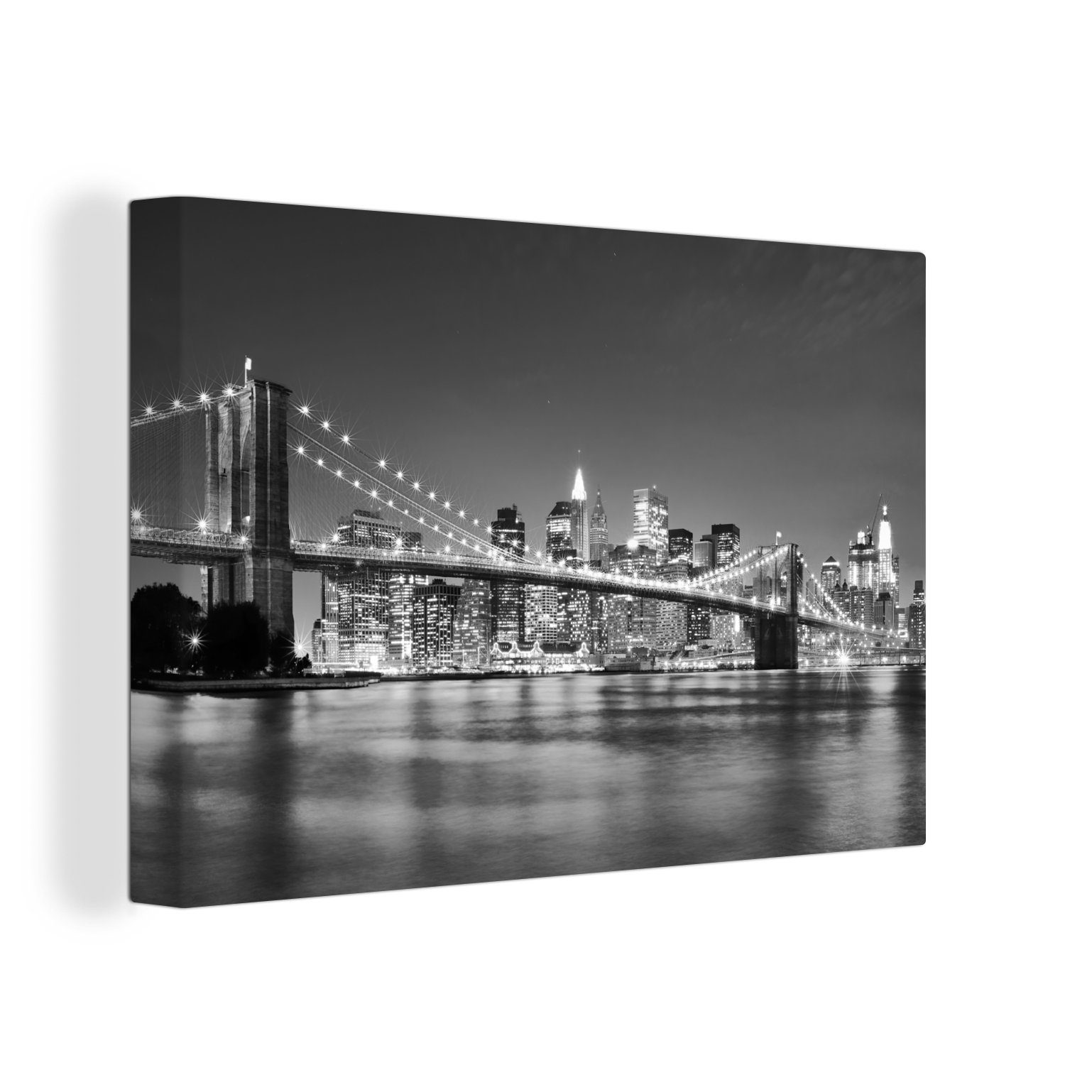 OneMillionCanvasses® Leinwandbild New York - Brücke - Brooklyn - Schwarz un günstig online kaufen