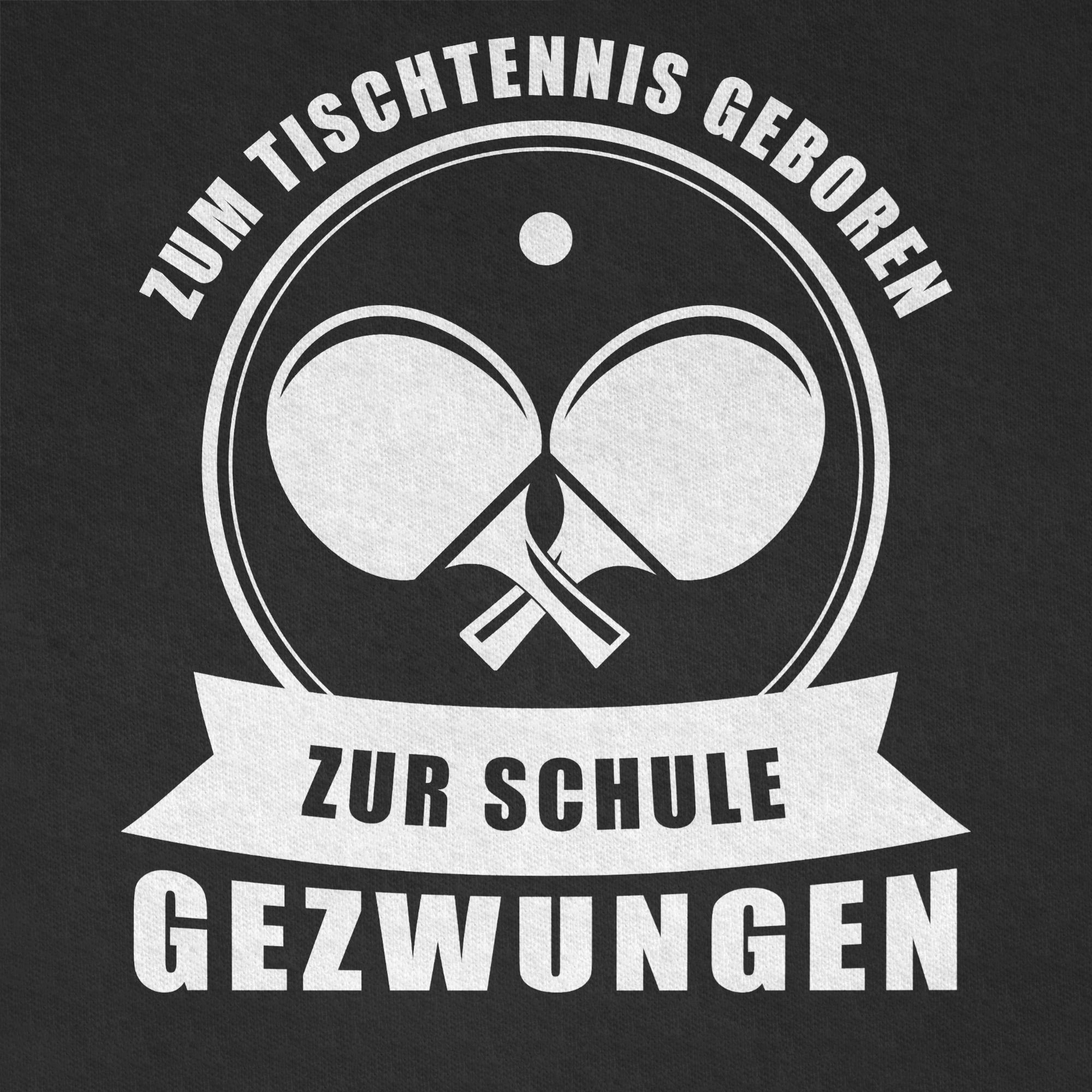T-Shirt Zur Kinder Schwarz geboren. Tischtennis Zum gezwungen Sport Shirtracer 2 Schule Kleidung