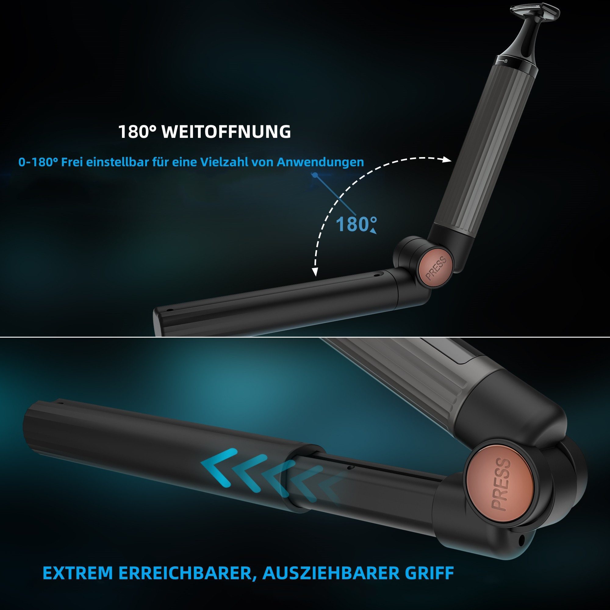 HATTEKER Körperrasierer HT-6198, Bartschneider Rasierer Nasenhaartrimmer, 4-in-1-Set