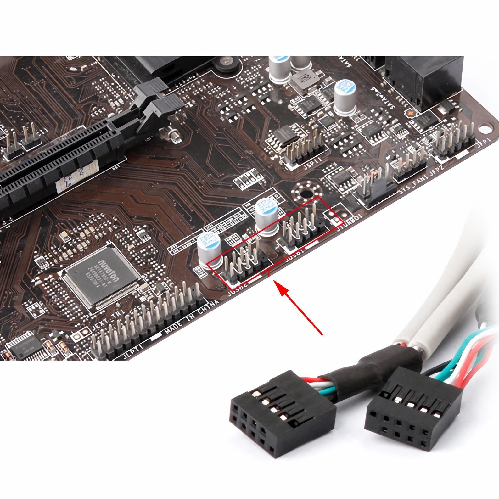 Bolwins P89 USB 9Pin zu Slotblech 4x USB 2.0 Hub Adapter für PC Mainboard Computer-Adapter USB 2.0 9-Pin Pfostenstecker (Mainboard) zu 4× USB 2.0 Typ-A Buchse, 30 cm, Slotblech-Montage, interne Mainboard-Anbindung