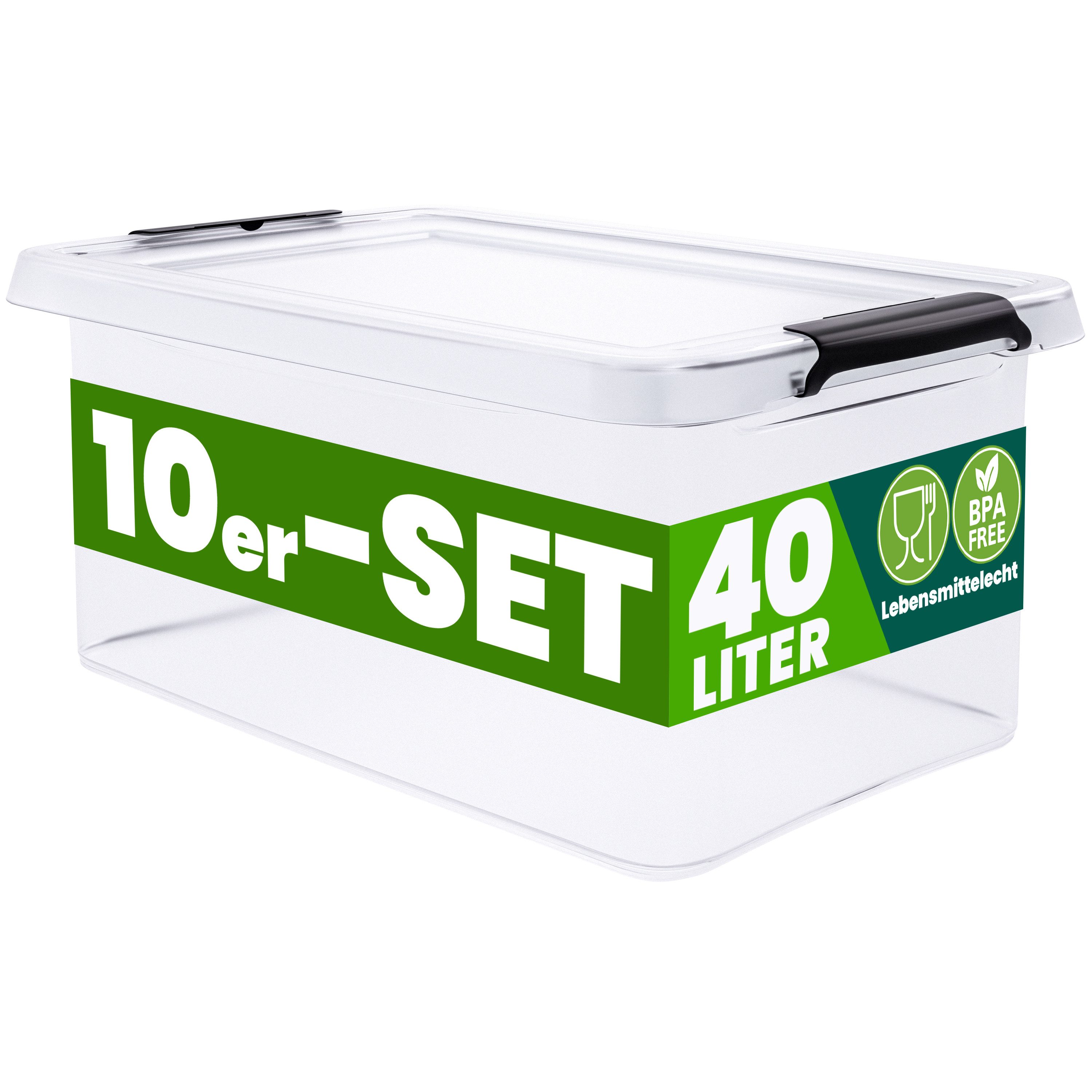Deuba Aufbewahrungsbox, 40L Deckel Kunststoff Organizer günstig online kaufen