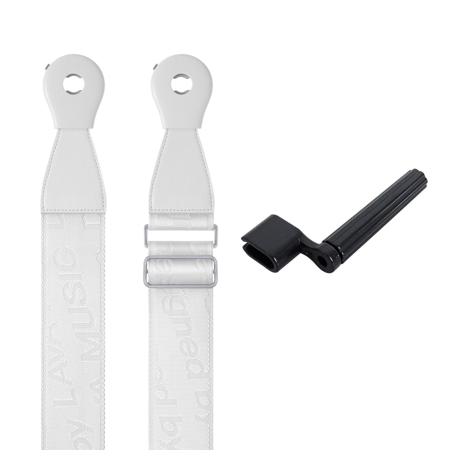 Lava Music Gitarrengurt Lava Music Gitarrengurt Ideal Strap 2 Weiss mit Saitenkurbel