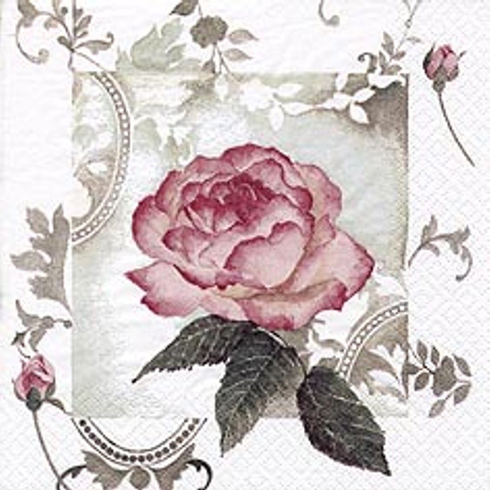 Linoows Papierserviette »20 Servietten, Bezaubernde Vintage Rose, Barock«,  Motiv Bezaubernde Vintage Rose