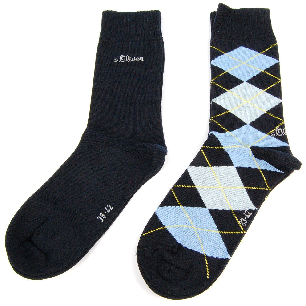 s.Oliver Langsocken S20179 (Packung, 2-Paar, 2 Paar) Herren Damen Unisex  Business Socken Baumwolle