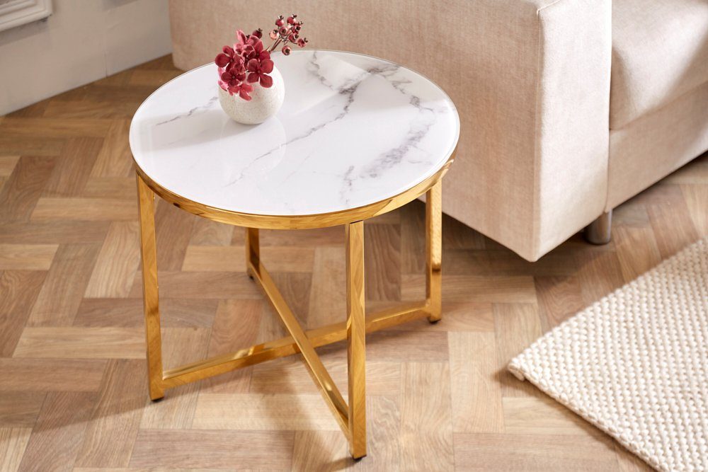 riess-ambiente Beistelltisch BOUTIQUE 50cm weiß / gold (Einzelartikel, 1-St günstig online kaufen