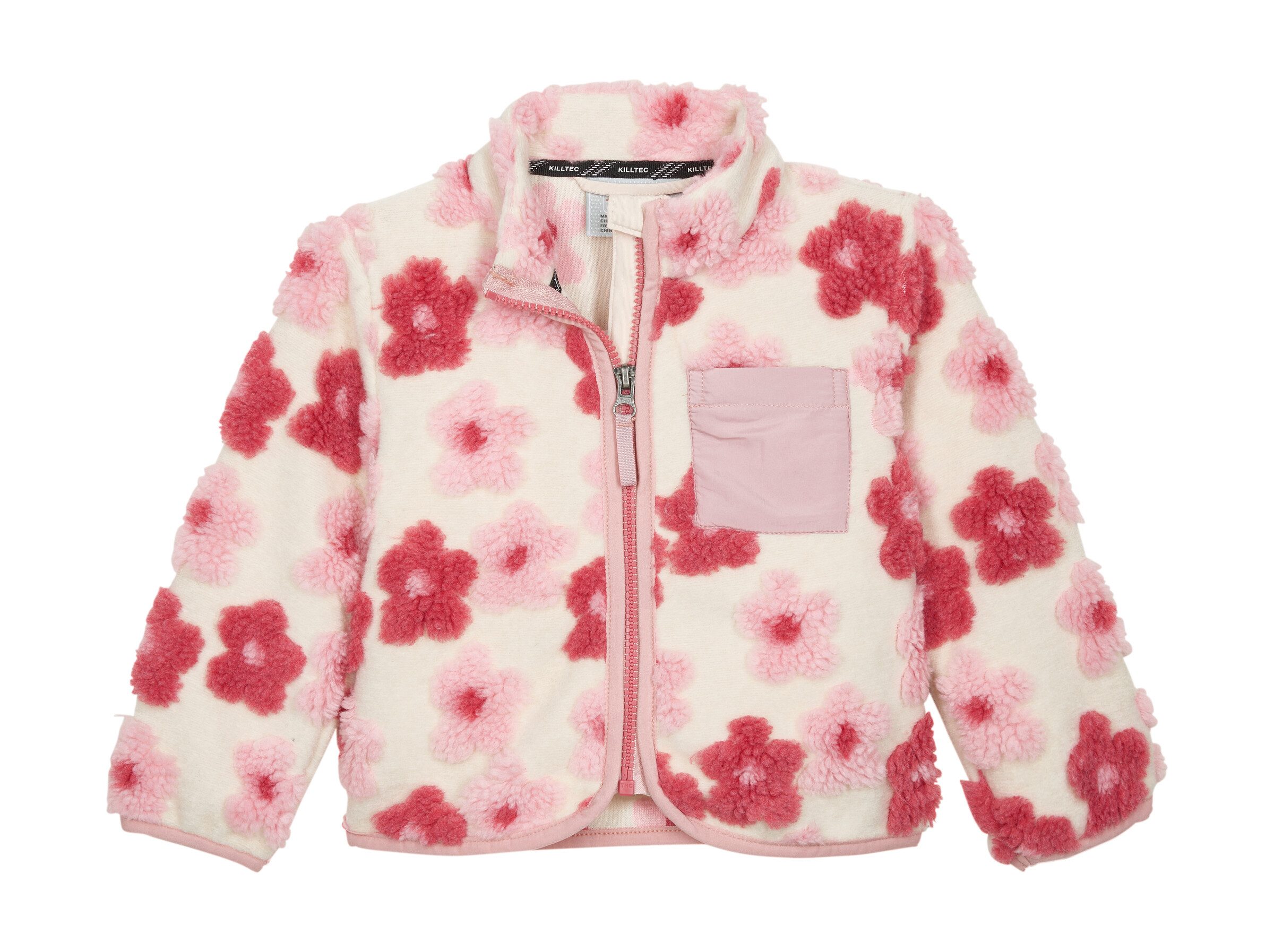 first instinct by killtec Fleecejacke FIOW 5 MNS FLC JCKT Geblümte Teddy-Fleecejacke mit Stehkragen und Kinnschutz