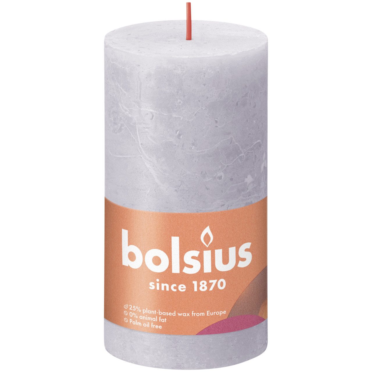 Bolsius Stumpenkerze Bolsius Rustik Stumpenkerze gefrorener lavendel