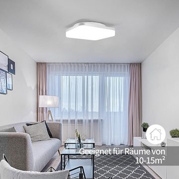 ZMH LED Deckenleuchte 3000k-6500k/RGB/5000k Quadrat Wasserdicht IP54 für Badezimmer, LED fest integriert, 5000k, CRI 80