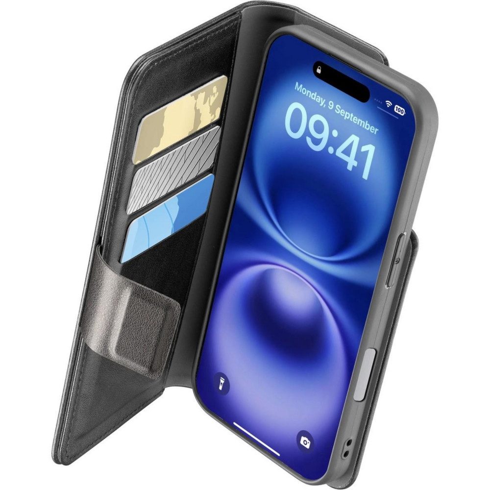 Cellularline Handyhülle Cellularline Book Agenda iPhone 16 Plus Schutzhülle. iPhone 16 Plus