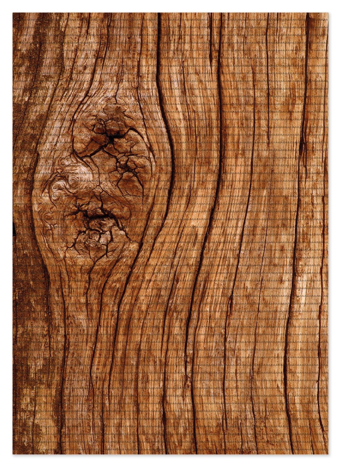 Schaum-Badematte Holzstamm mit Asteinschluss Wallario, Höhe 5.5 mm, rutschhemmend, geeignet für Fußbodenheizungen, Polymer-Schaum, rechteckig