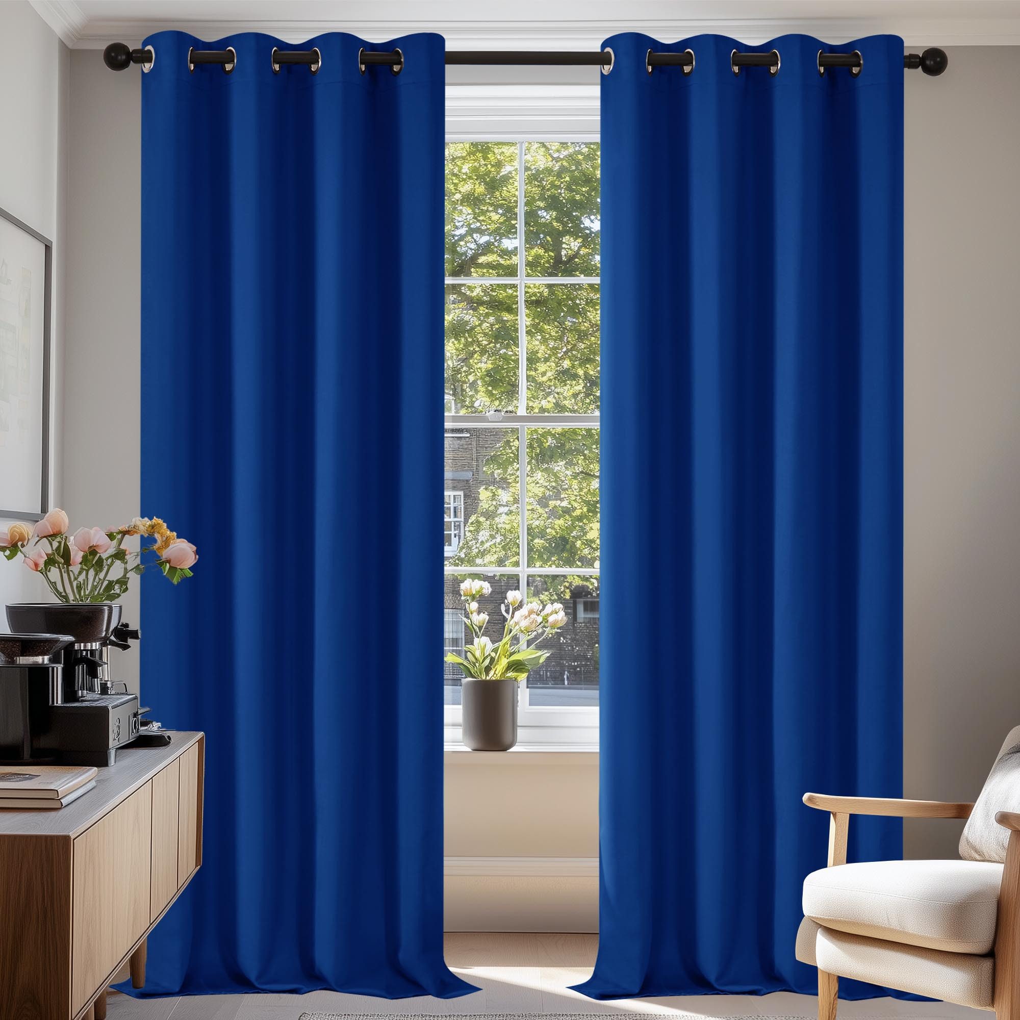 Deconovo Verdunkelungsvorhang Gardinen mit Ösen Blickdichte Vorhang Kälteschutz Schlafzimmer 2er Set, Blackout Curtain einfarbig Thermo Vorhang Verdunkelung Wärmeisolierend