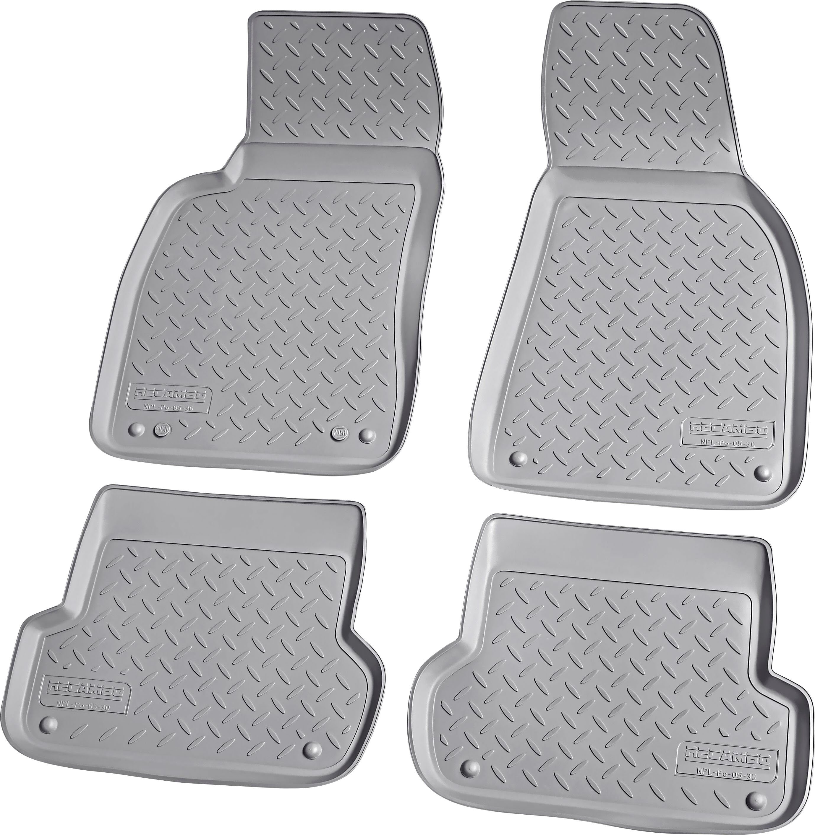 RECAMBO Passform-Fußmatten CustomComforts (4 St), für Seat Exeo, Limo ST  Typ 3R 2009 - 2013, perfekte Passform, Hohe Gummiqualität (TPE Material) –  längere Lebensdauer der Automatten