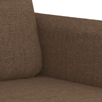 vidaXL Sofa 3-tlg. Sofagarnitur mit Kissen Braun Stoff