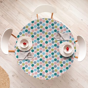 Abakuhaus Tischdecke Rundum-elastische Stofftischdecke, Abstrakt Pastell Big Tupfen Kunst