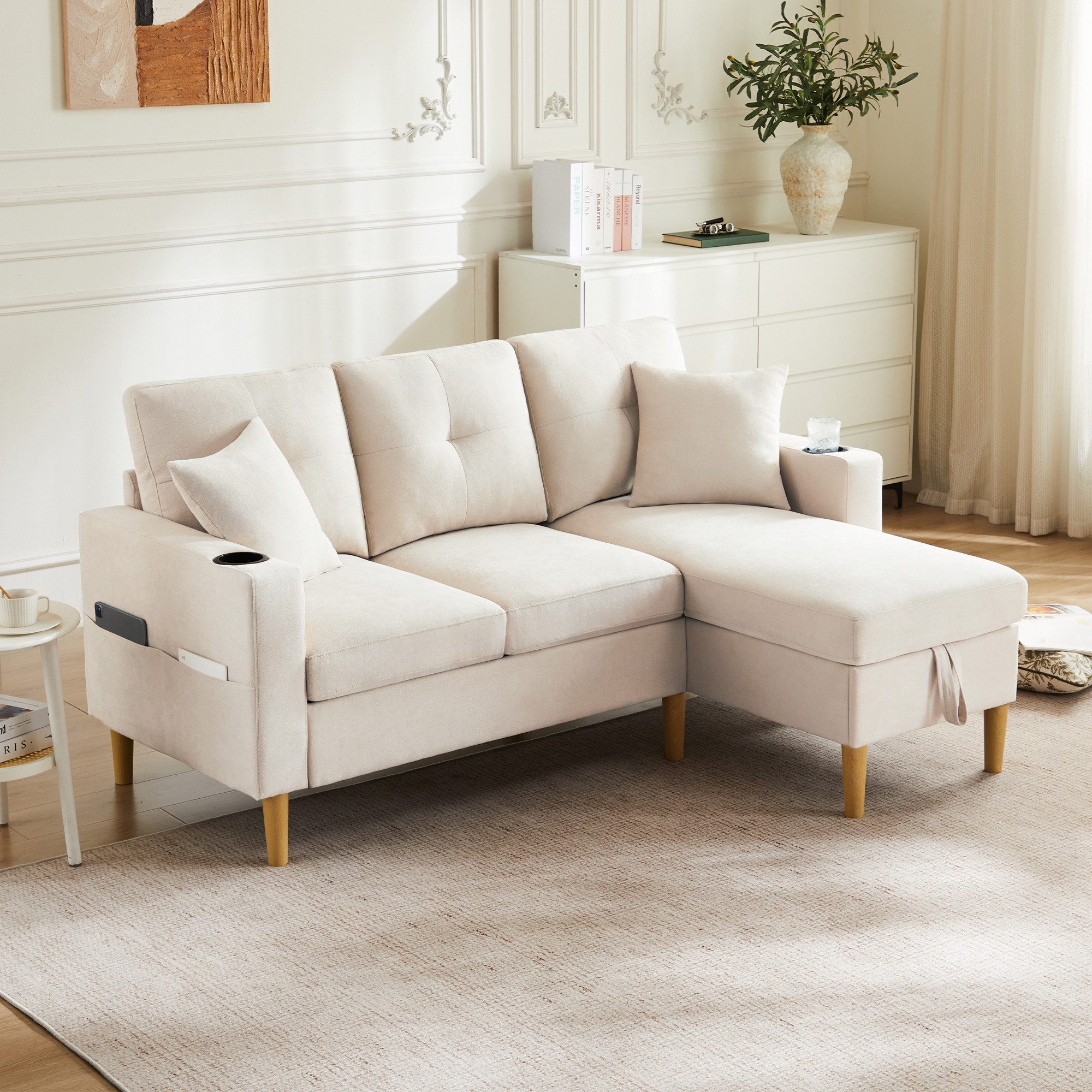 Merax 3-Sitzer Ecksofa Eckcouch in L-Form Eckgarnitur, L-förmiges Sofa aus günstig online kaufen