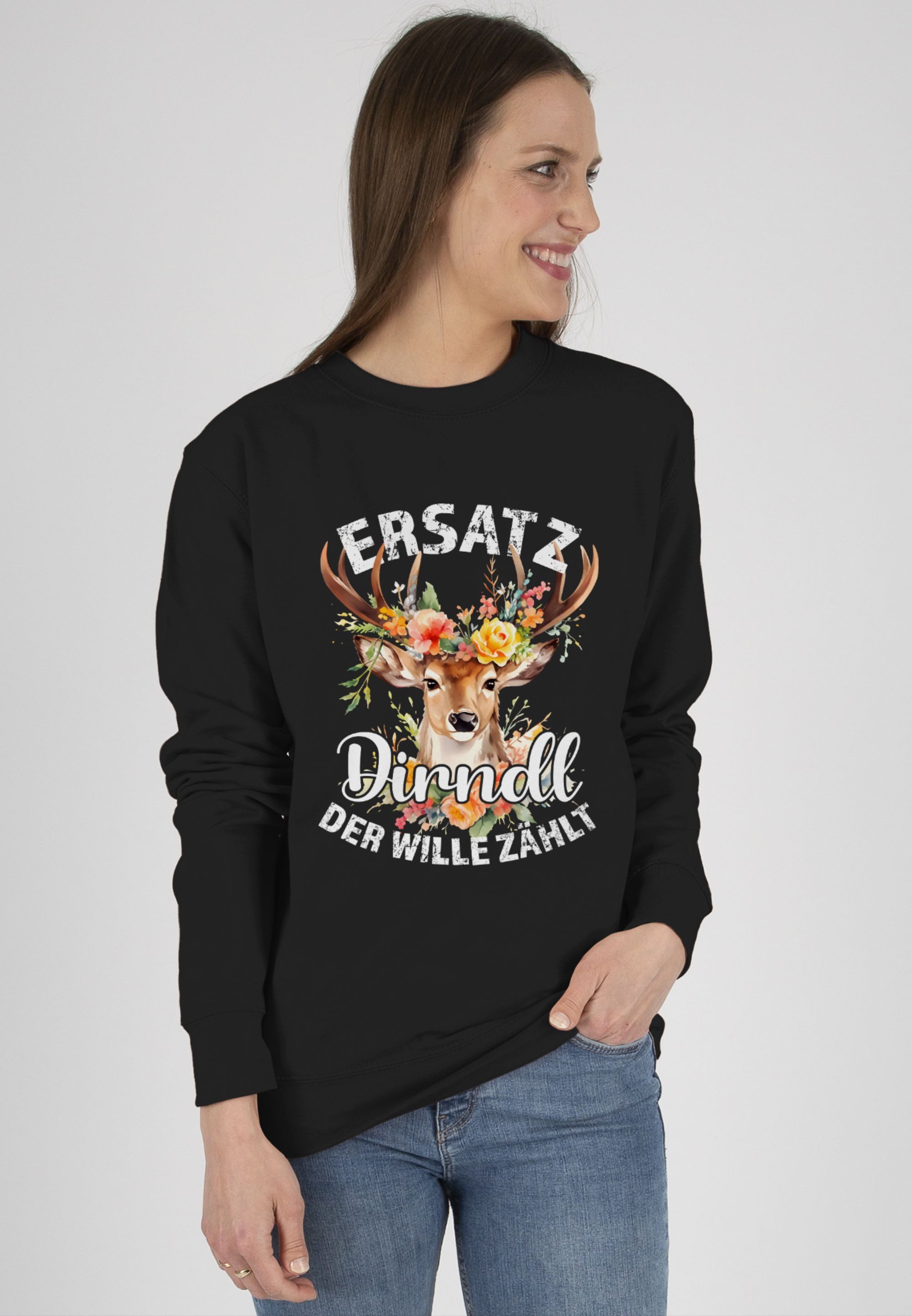 Shirtracer Sweatshirt Ersatz Dirndl Der Wille Zählt (1-tlg) Mode für Oktoberfest Damen