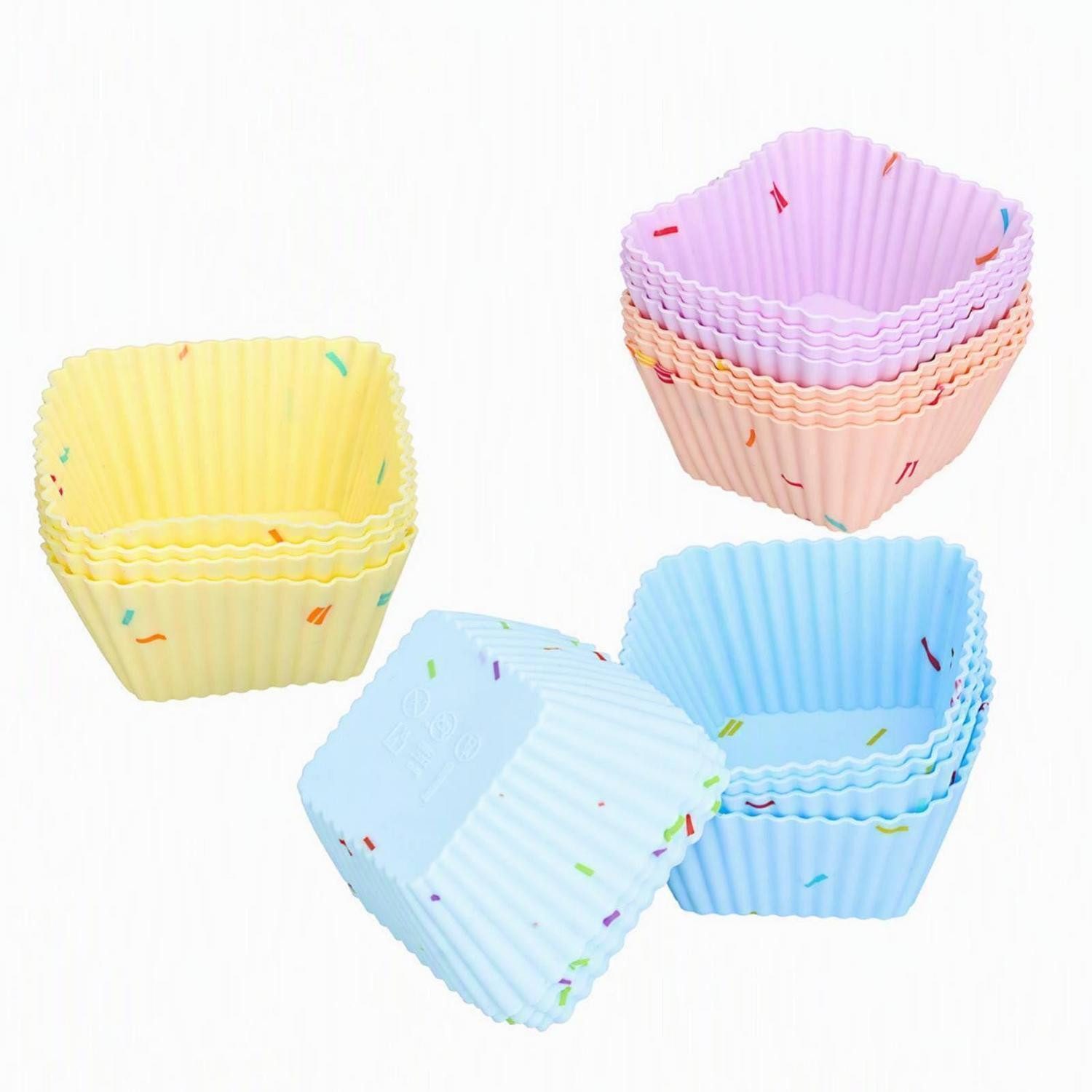 LuxusKollektion Muffinform Silikon-Muffinformen 20 Stk. Quadratisch Mehrzweck, (20-tlg)