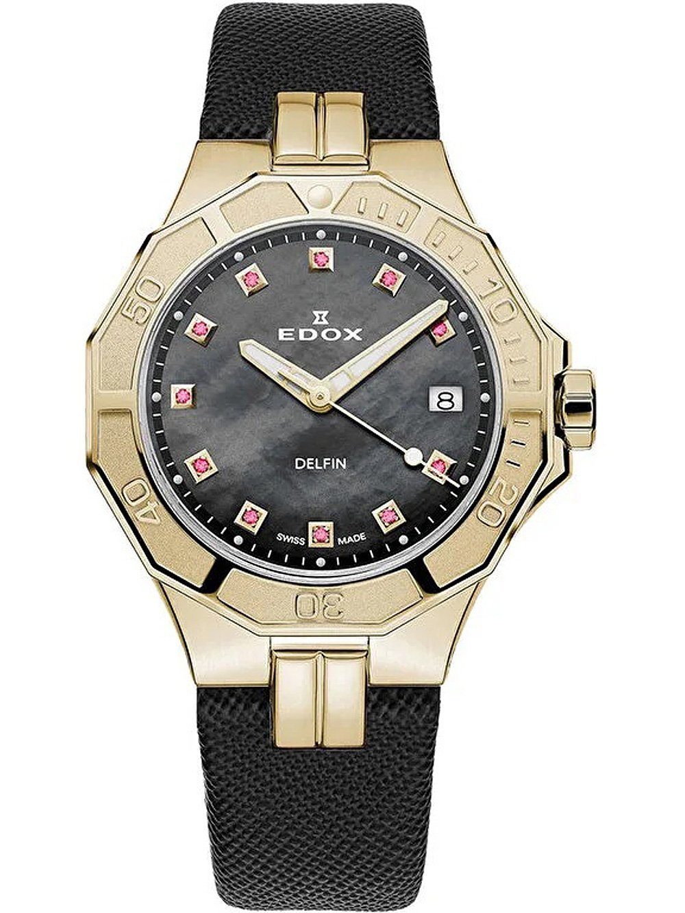 Edox Quarzuhr Edox 53020-37JC-NANRUD Delfin Diver Damenuhr 38mm 20ATM Edox 53020-37JC-NANRUD Delfin Diver Damenuhr 38mm 20ATM