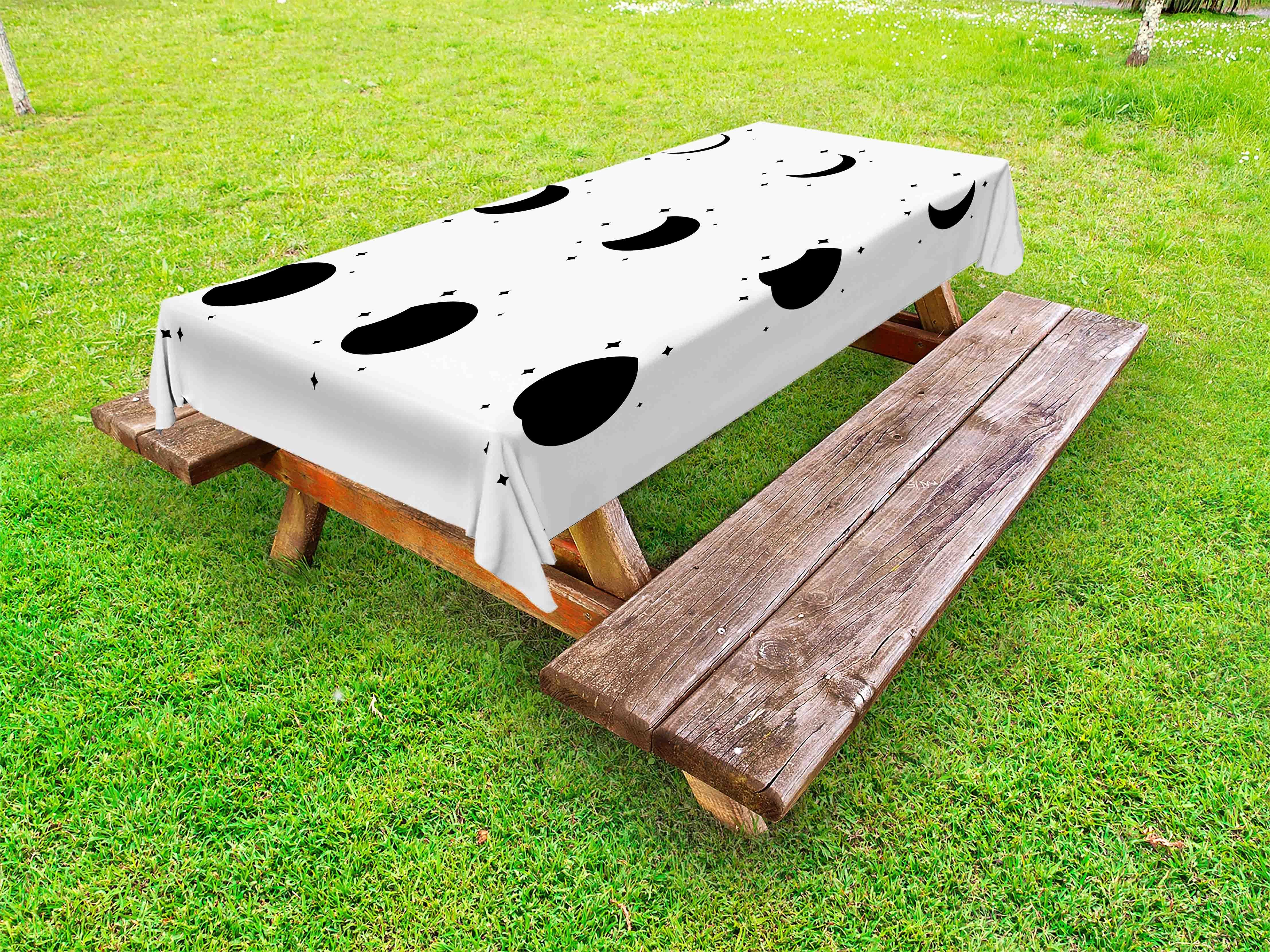 dekorative waschbare Stufen Tischdecke Entwurf Picknick-Tischdecke, Verschiedene Mondphasen Abakuhaus