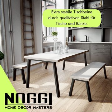 NOGGI - Home Decor Masters Tischbein 2 Tischkufen U- Form, 30/45x40 cm - schwarz - Sitzbank I Möbelkufen für Dein DIY Projekt