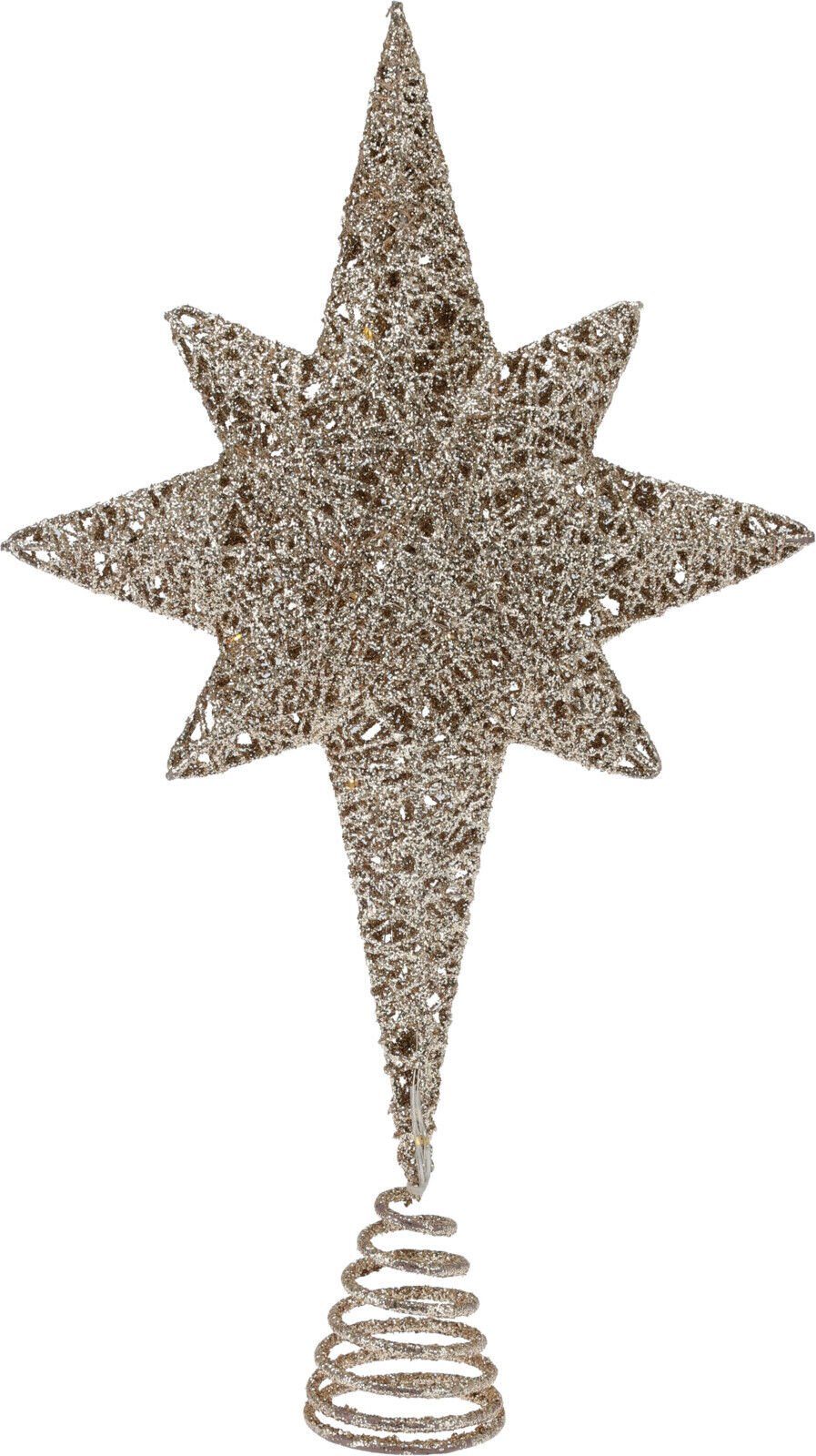 Meinposten Christbaumspitze Tannenbaumspitze weiß bronze LED Weihnachtbeleuchtung 35cm (1-tlg)