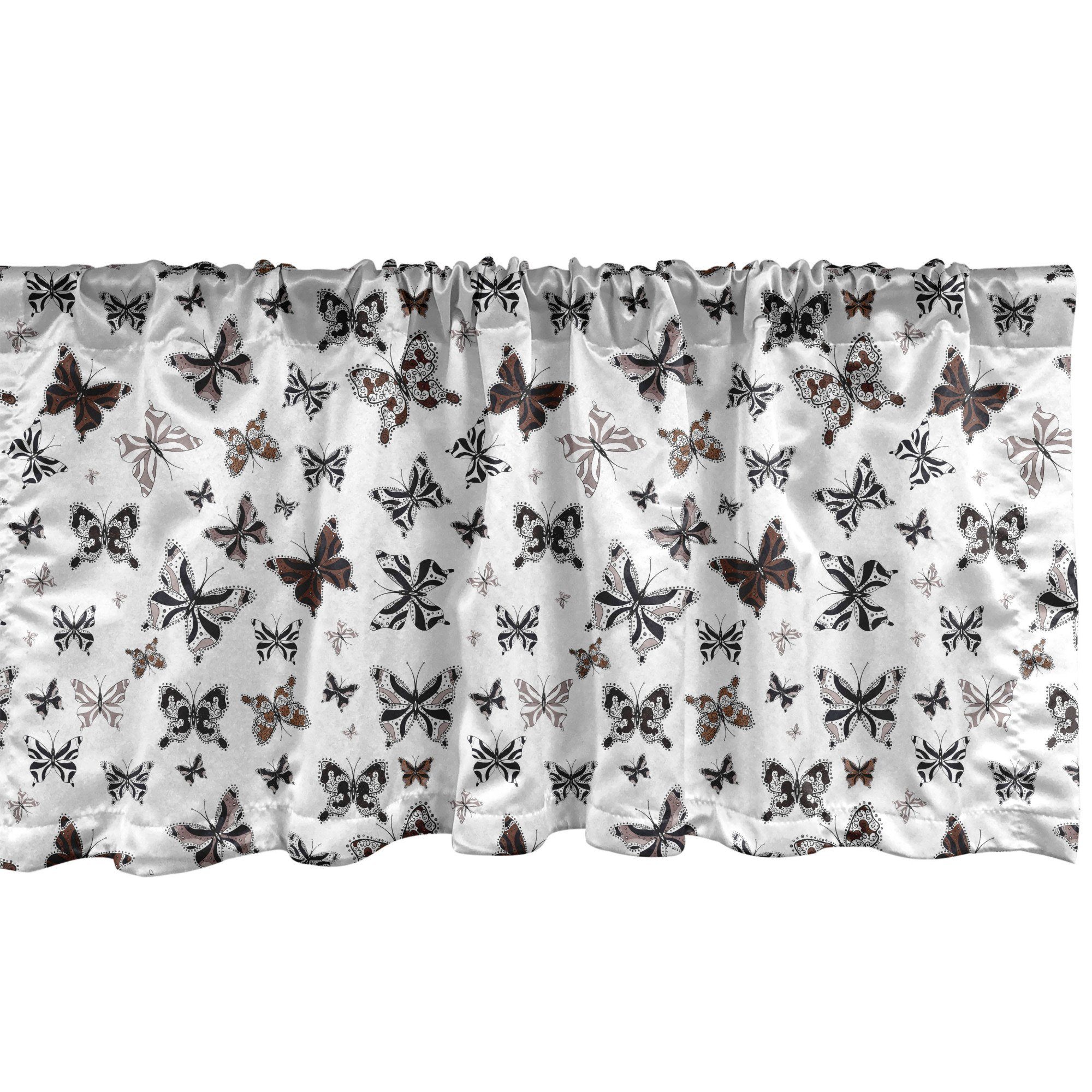 Scheibengardine Vorhang Volant Fur Kuche Schlafzimmer Dekor Mit Stangentasche Abakuhaus Insekten Kreative Ornament Schmetterling Online Kaufen Otto