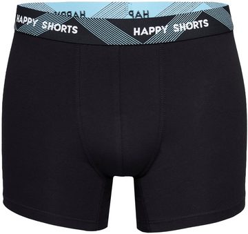 HAPPY SHORTS Trunk 2 Happy Shorts Pants Jersey Trunk Herren Schwarz farblicher Bund (1-St)