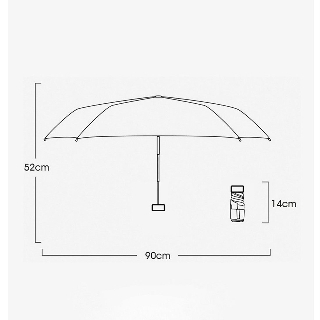 Sonnenschutz YOOdy~ klein für Taschenregenschirm sonnenschirm winzig Taschenschirme Gummipulver unterwegs