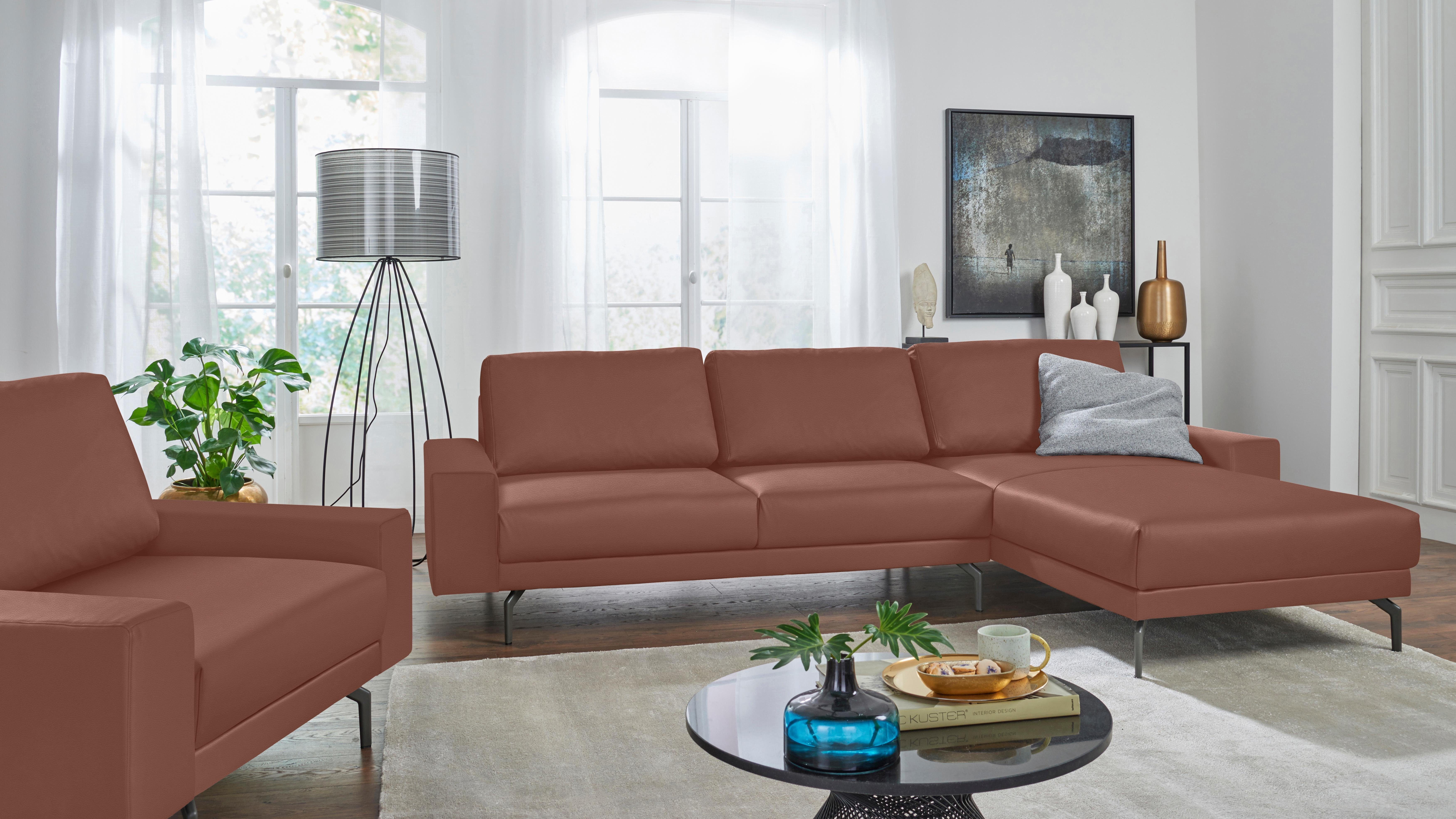 hülsta sofa Ecksofa cm breit umbragrau, niedrig, Breite Alugussfüße 294 und Armlehne in hs.450,