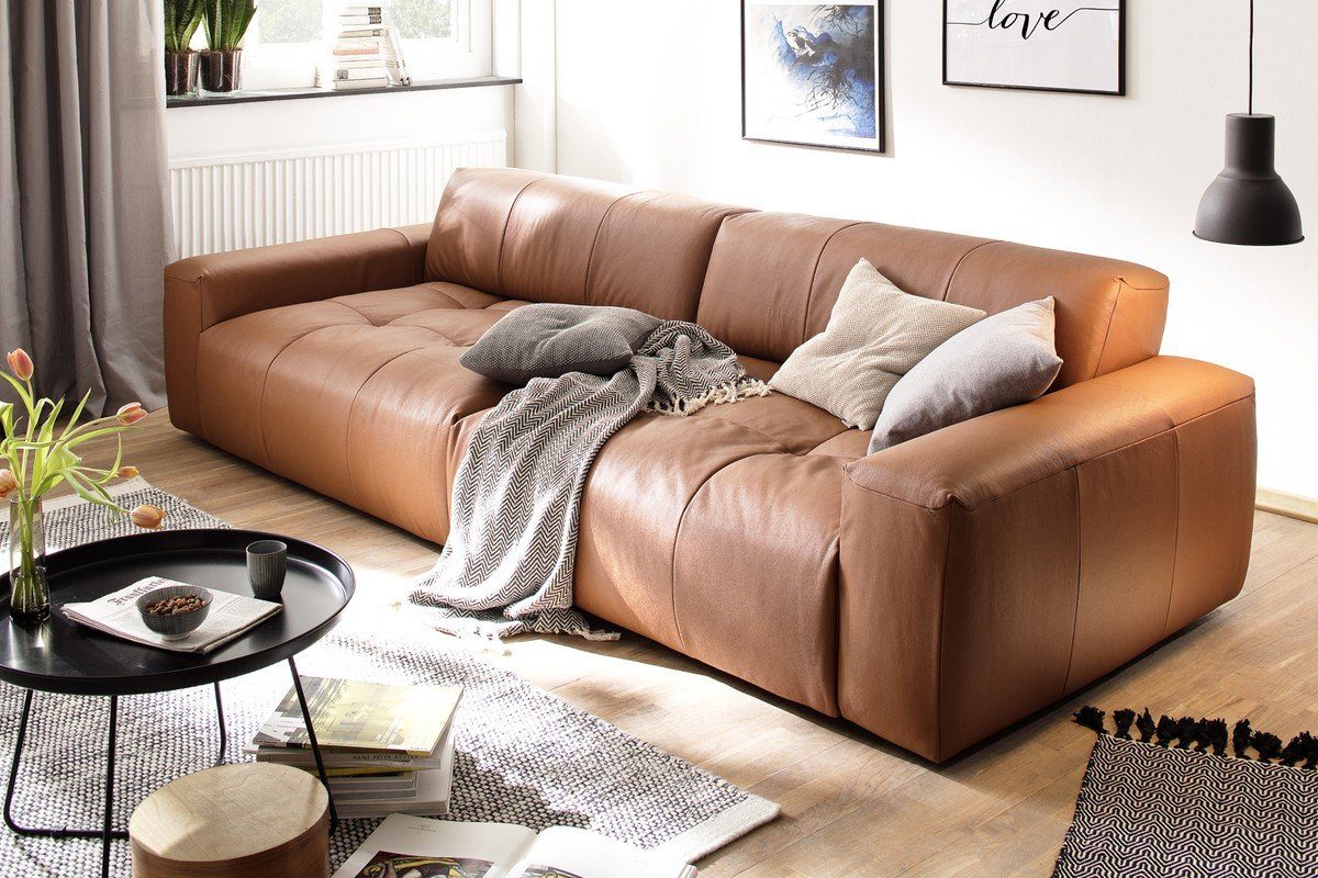 KasperWohndesign Sofa »PALACE«, Sofa 3Sitzer Leder versch. Farben