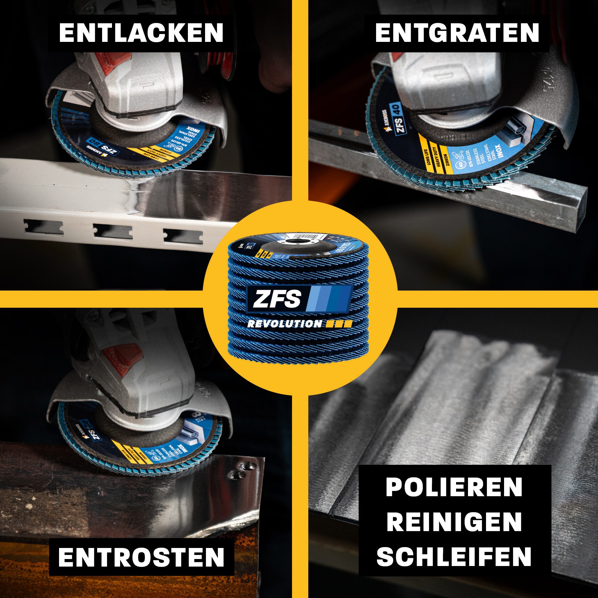 Amboss Werkzeuge Schleifscheibe 10x Amboss ZFS Fächerschleifscheibe Korn:120 – Bild 5 von 5
