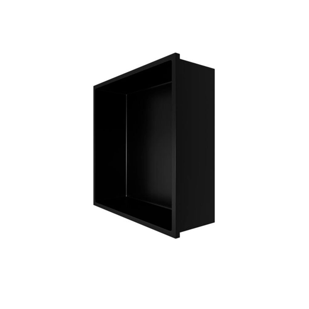 matt 305x305x100mm schwarz (1-St), Aloni Edelstahl Aloni Wandnische Regalaufsatz rostfrei HEC30MB,