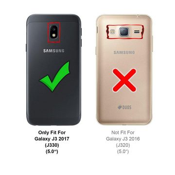 CoolGadget Handyhülle Magnet Case Handy Tasche für Samsung Galaxy J3 2017 5 Zoll, Hülle Klapphülle Ultra Slim Flip Cover für Samsung J3 2017 Schutzhülle