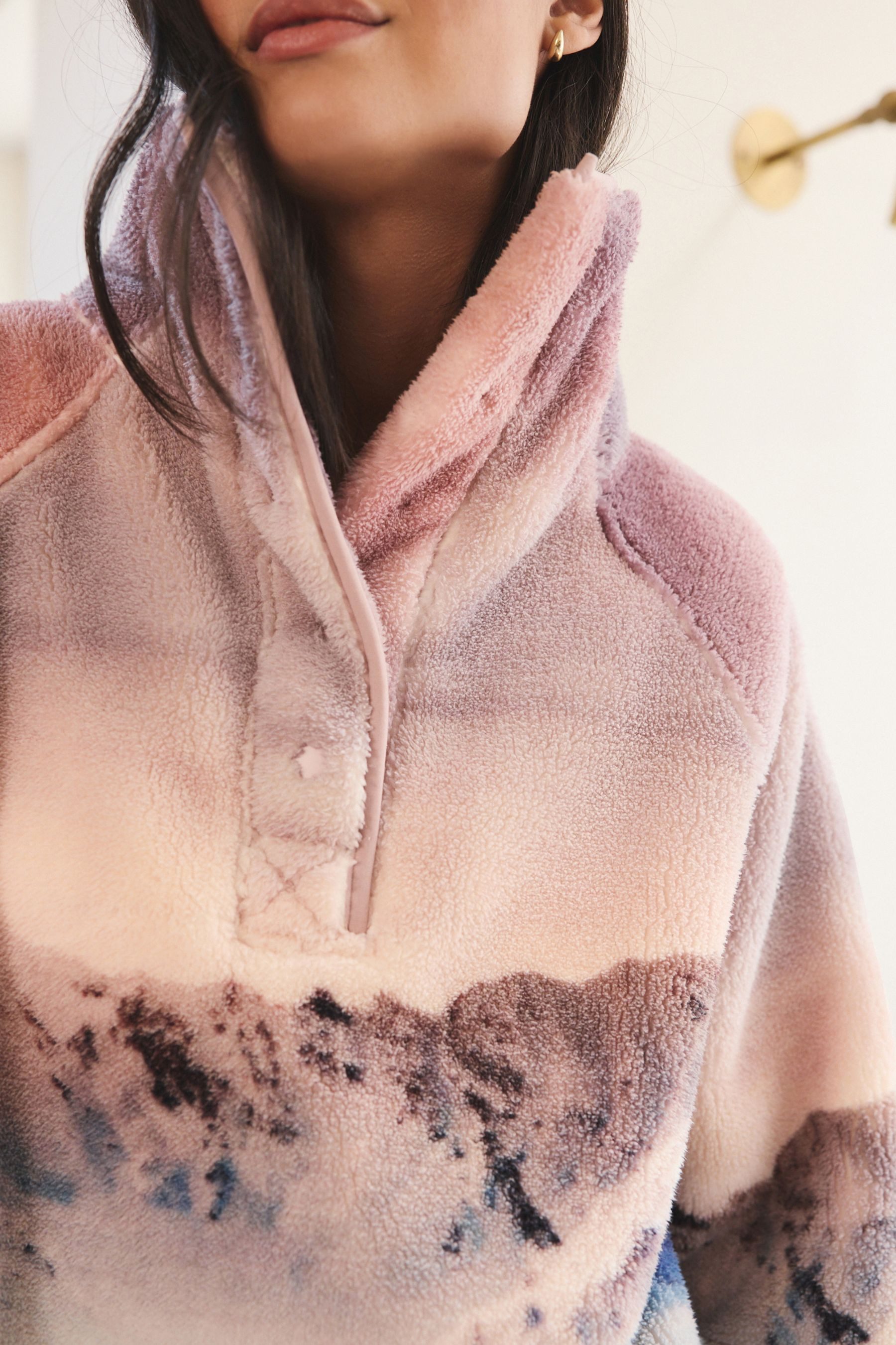 Next Fleecepullover Oberteil aus Borg-Fleece mit Print (1-tlg)