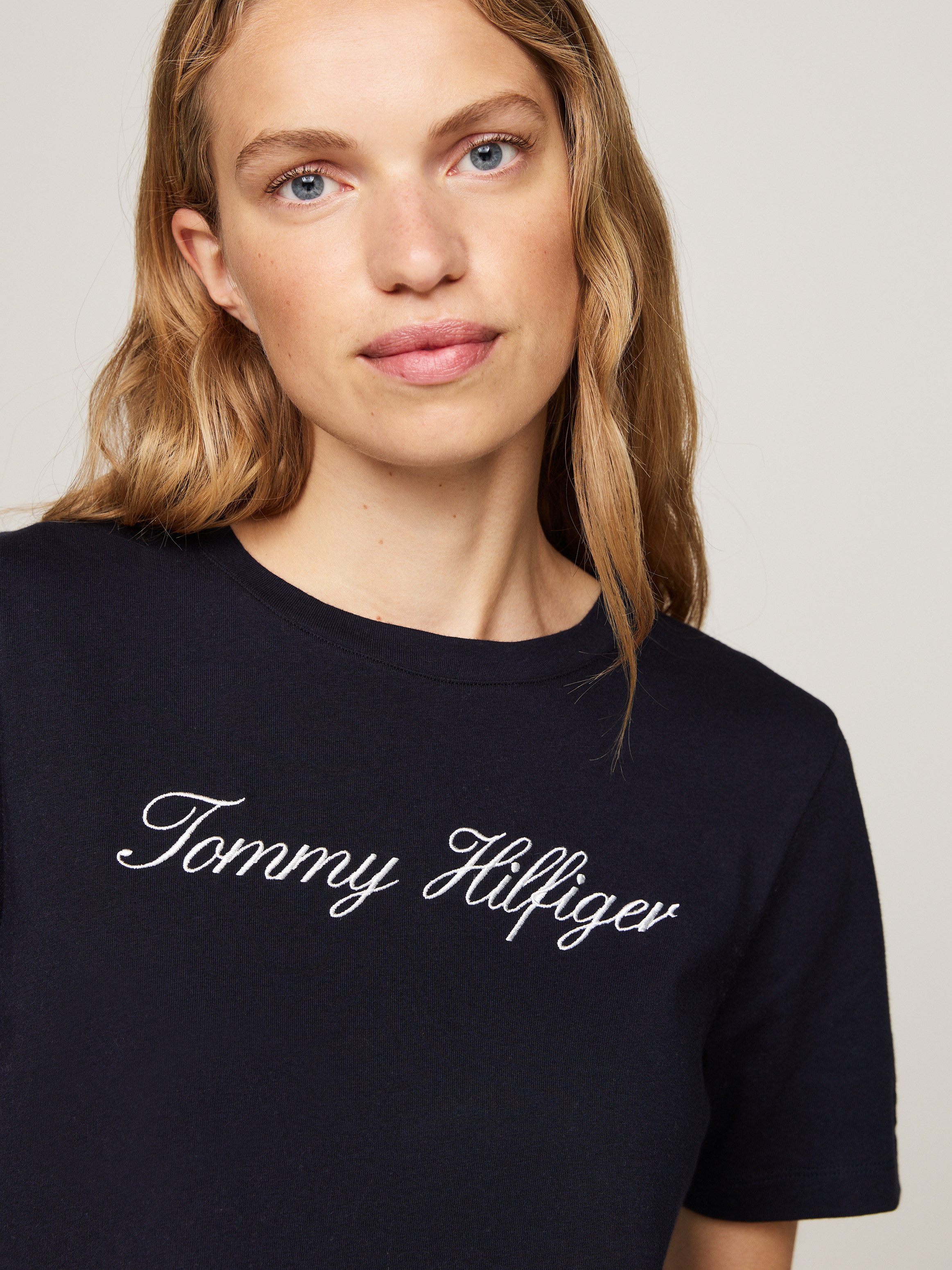 Tommy Hilfiger T-Shirt NOS SCRIPT REGULAR C-NK SS mit Rundhals und kontrast günstig online kaufen
