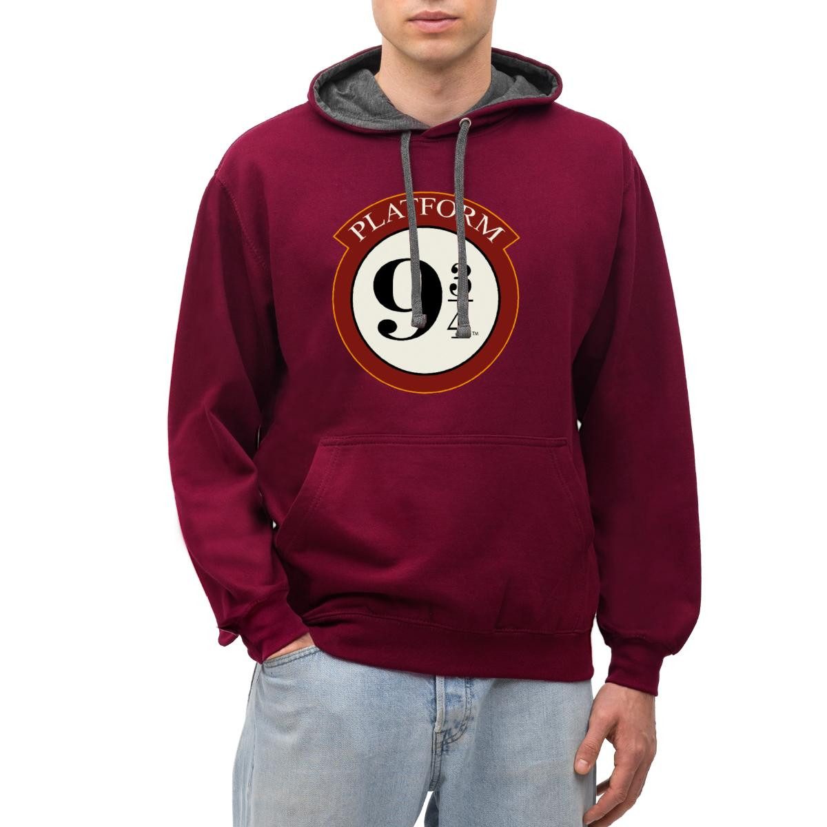 Hoodie Harry Potter Platform 9 3/4 Unisex Kontrast Hoodie