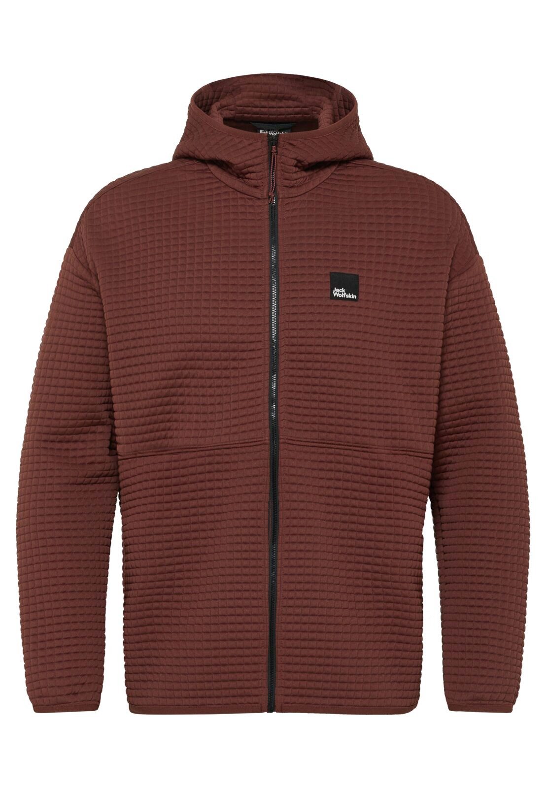 Jack Wolfskin Fleecejacke Mogari Hooded Full Zip (atmungsaktiv, Recyclingpolyester) braun Herren