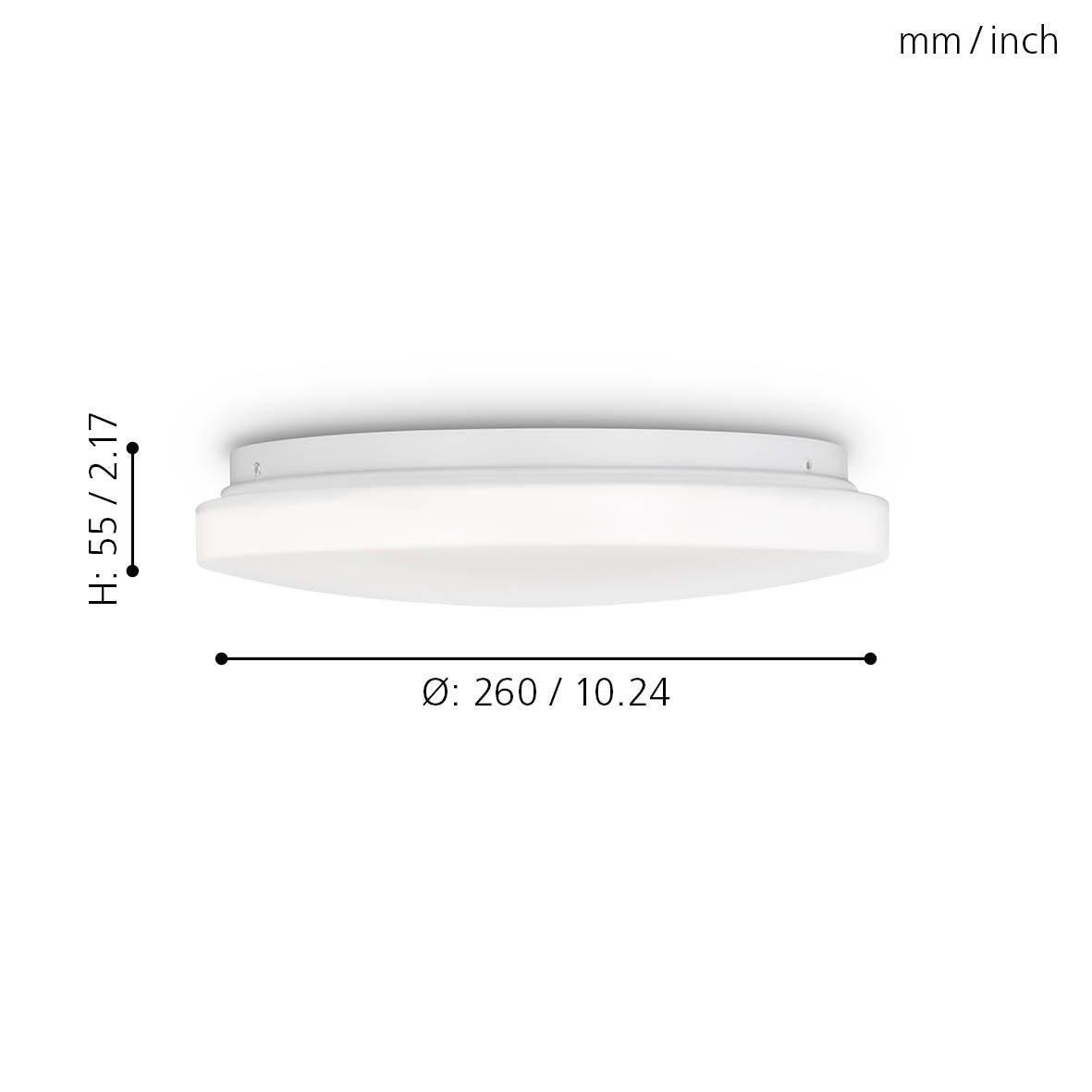 EGLO LED Wandlampe, Leuchtmittel Deckenleuchte Ø Küchenlampe 26 cm, Wohnzimmerlampe, Deckenleuchte, Pogliola, inklusive, LED