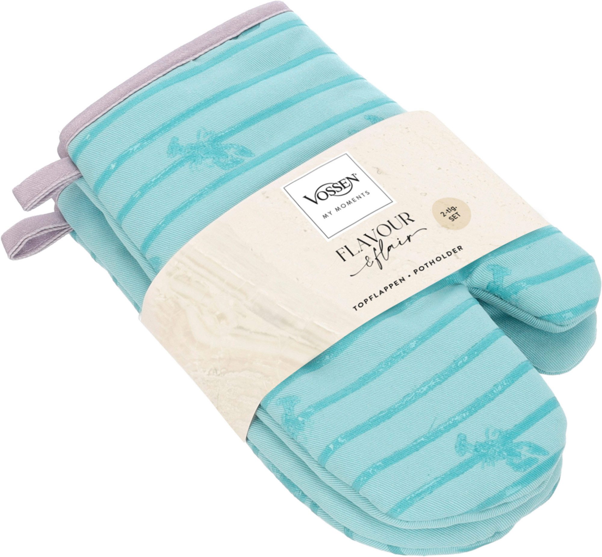 Vossen Topfhandschuhe Scandi Cook, mit Silikonbeschichtung im Lobster-Design, Hitzebeständig bis 250°