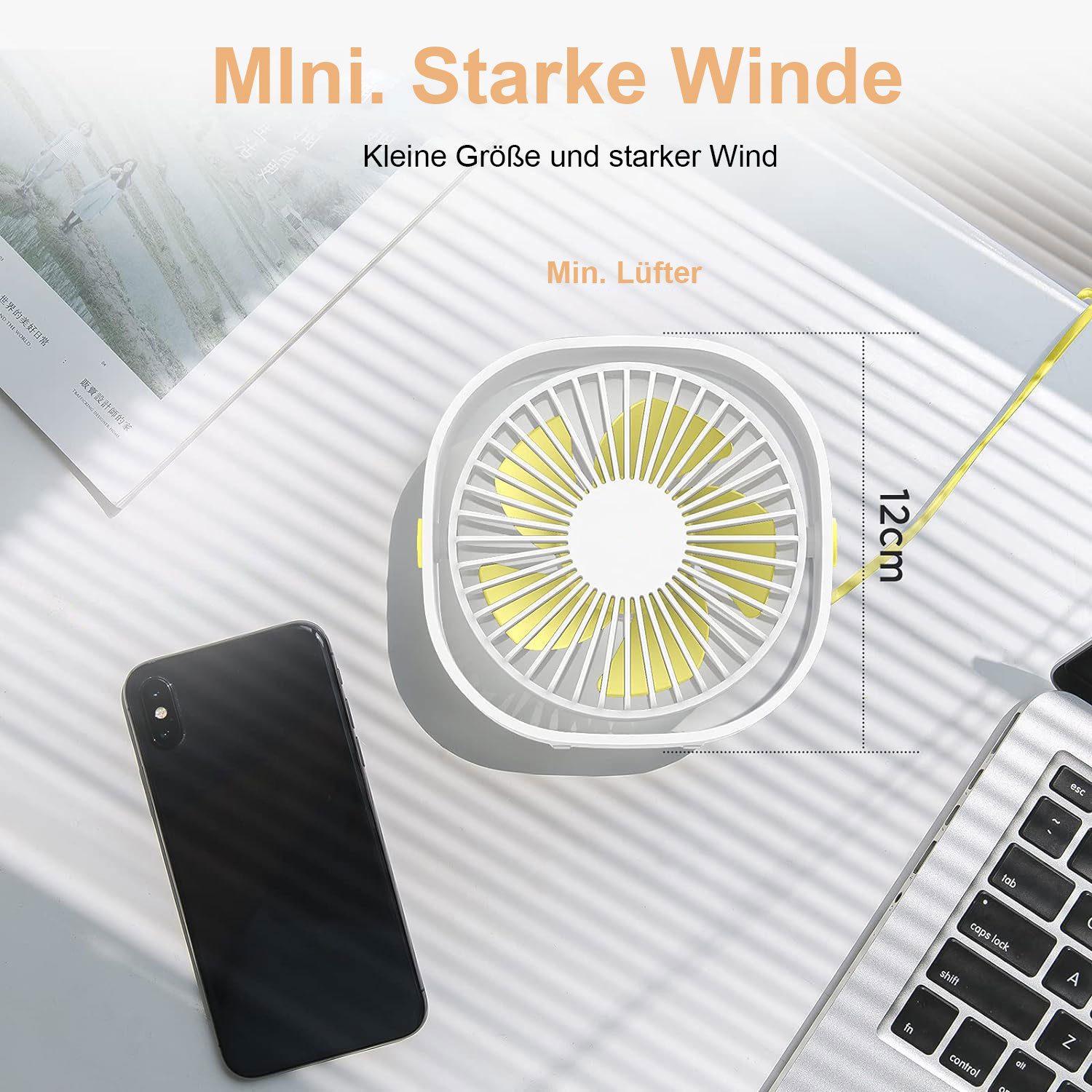 REDOM Tischventilator USB Mini-Ventilator leise 360° drehbar 3 Stufen Schre günstig online kaufen