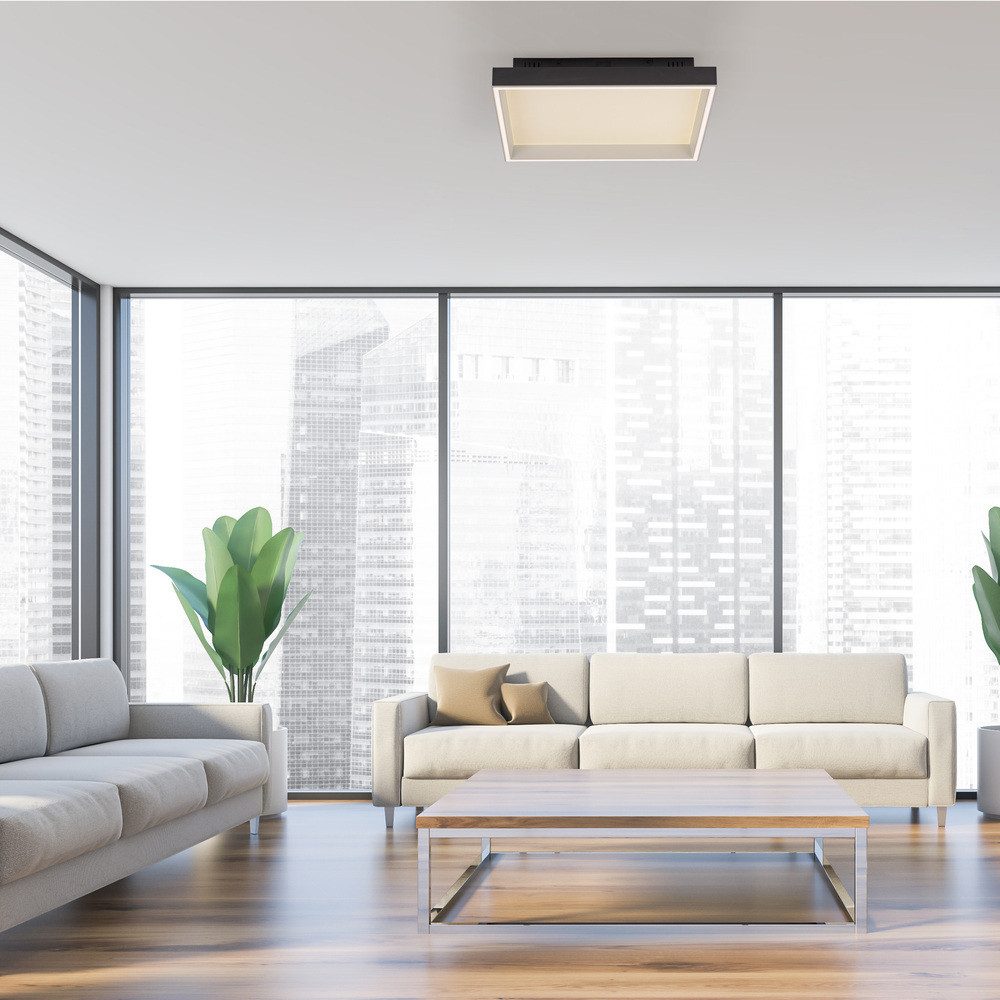 Paul Neuhaus Smarte LED-Leuchte LED Deckenlampe Q-MAGONG, Smart Home, CCT-Farbtemperaturregelung, Dimmfunktion, Memoryfunktion, mit Leuchtmittel, warmweiß bis kaltweiß, CCT Lichtfarbwechsel dimmbar Fernbedienung Alexa