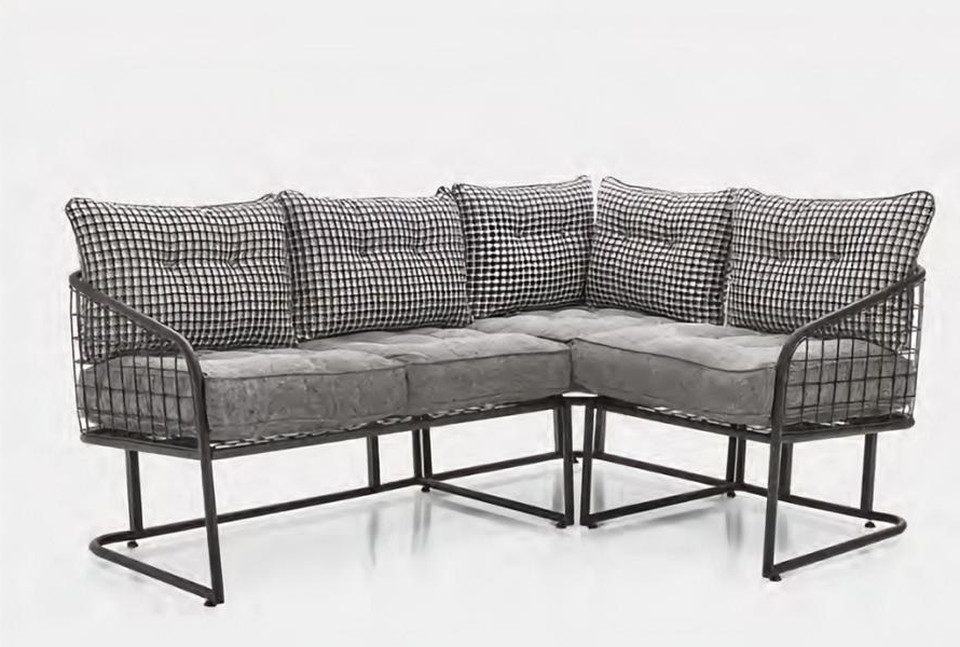 Xlmoebel Gartensofa L-förmiges Sofa mit Eckcouch, Sitzgruppe und Kissen für Esszimmer und, Hergestellt in Europa