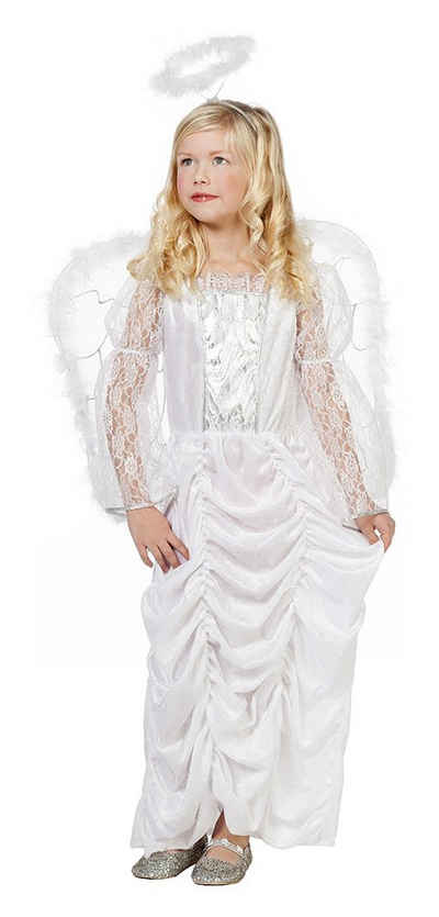 Karneval-Klamotten Engel-Kostüm Himmlisches Engelskostüm Mädchenkostüm mit Spitze, Weihnachtskostüm Kinder Weihnachtsengel