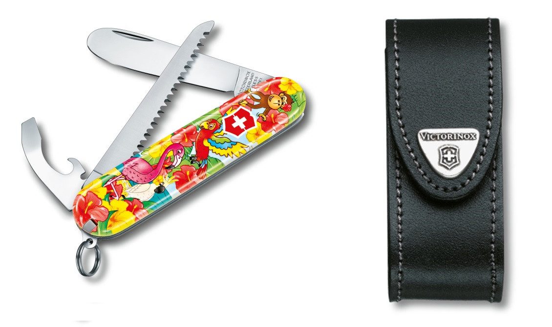 Victorinox Taschenmesser My First Victorinox Flamingo und Papagei inkl. Etui, My First Victorinox Flamingo und Papagei inkl. Etui