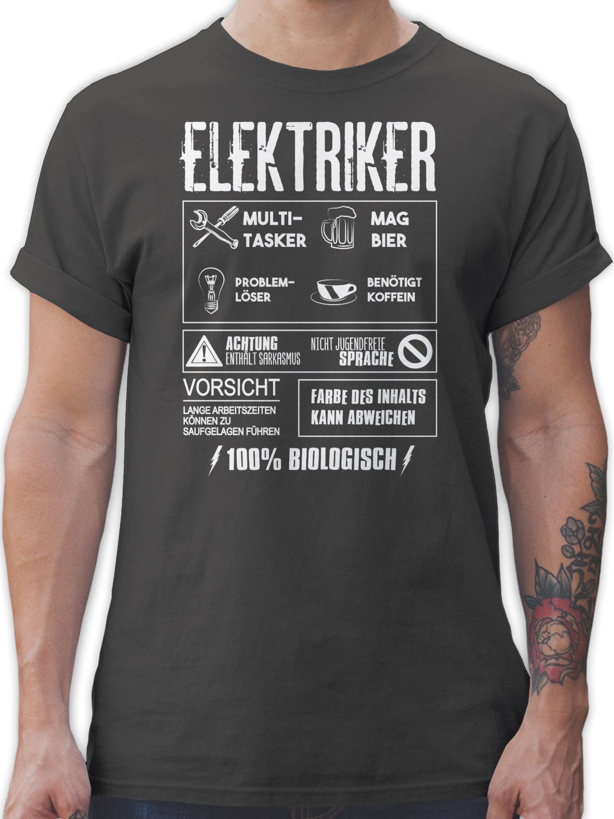 Shirtracer T-Shirt Elektriker - Geschenk Geschenkideen Lustige Geschenke Ich bin ein Elek Handwerker Geschenke 03 Dunkelgrau