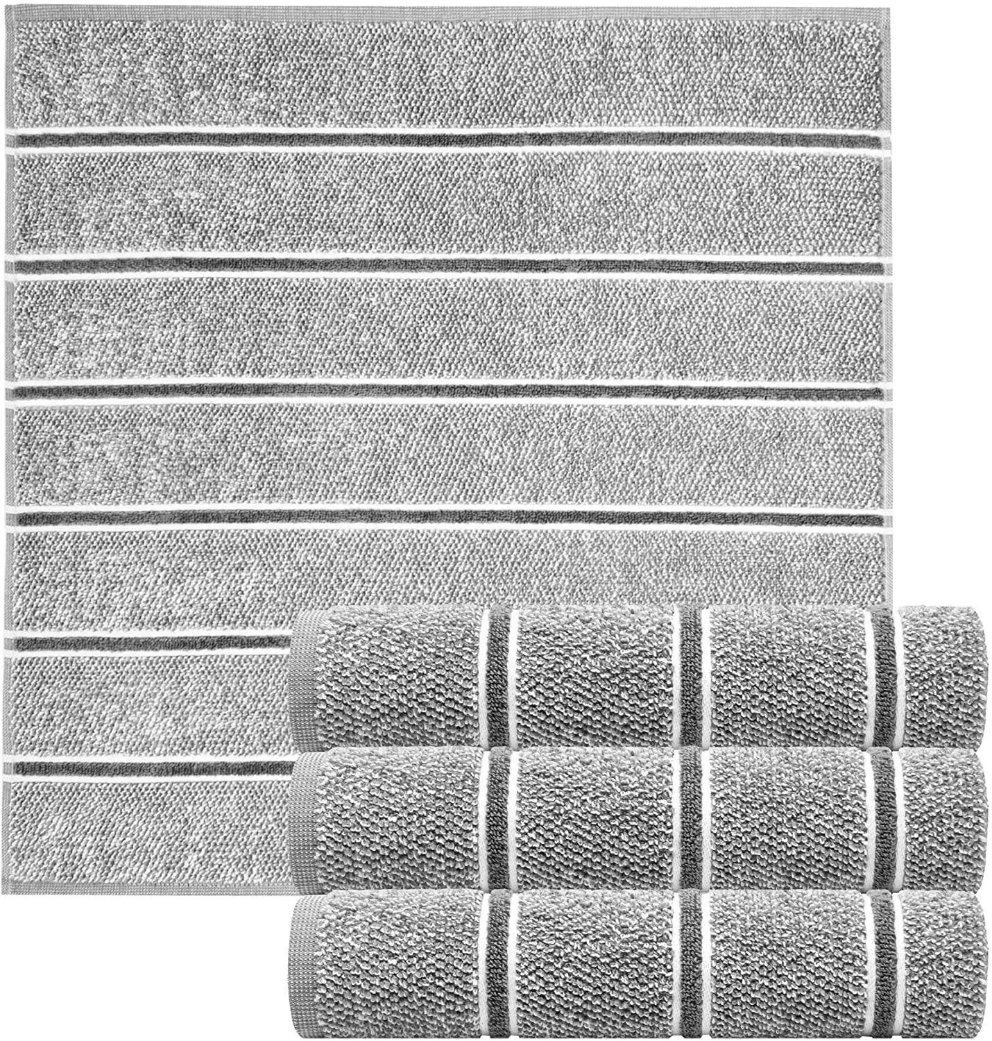 4-tlg), Lashuma weiche Abtrockenhandtücher Set Handtuch grau Checks, 50x50 Frottee, Frottee (Set, cm
