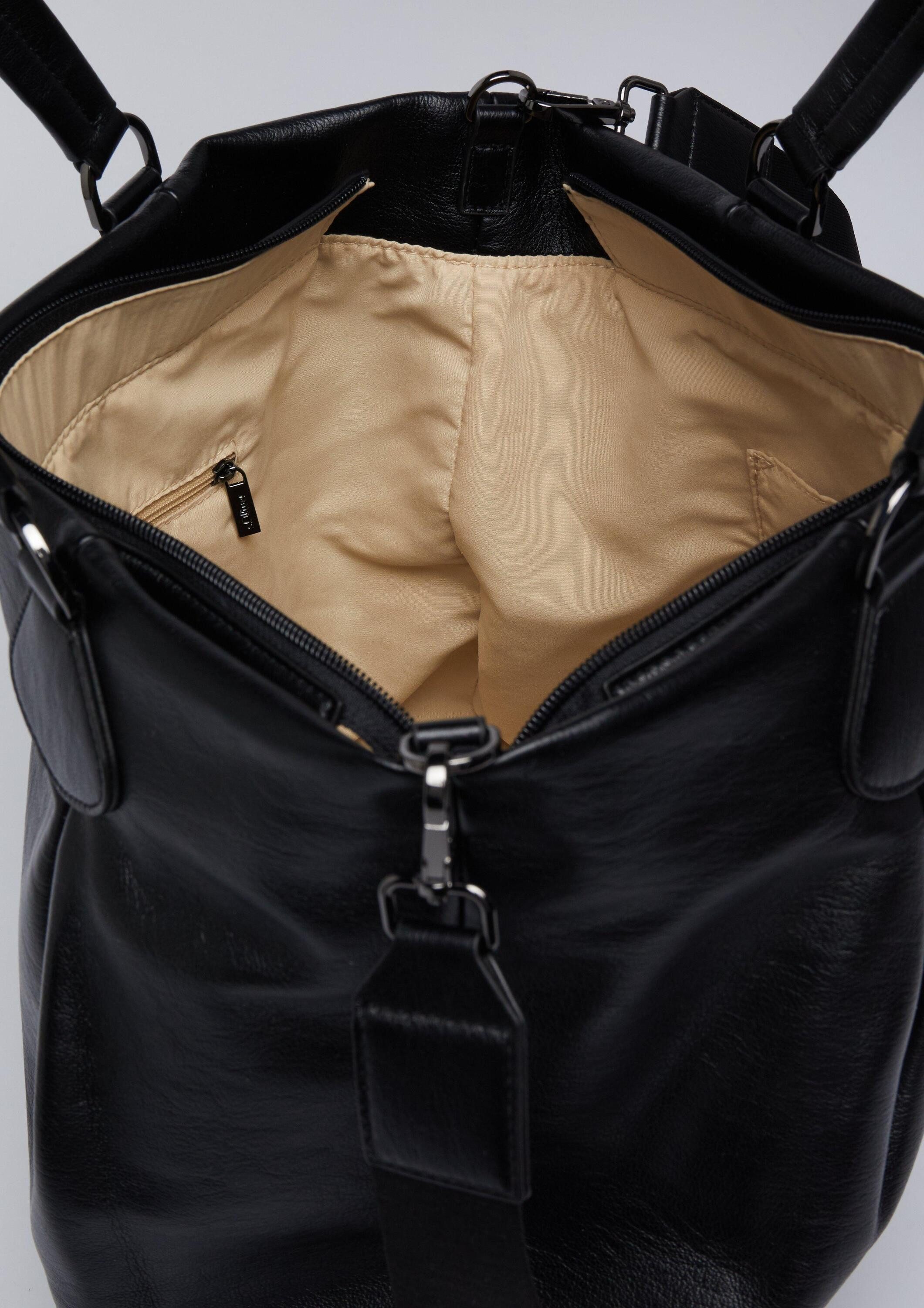 s.Oliver Schultertasche Tasche, Shopper aus Lederimitat mit Logoprägung und abnehmbarem Schultergurt