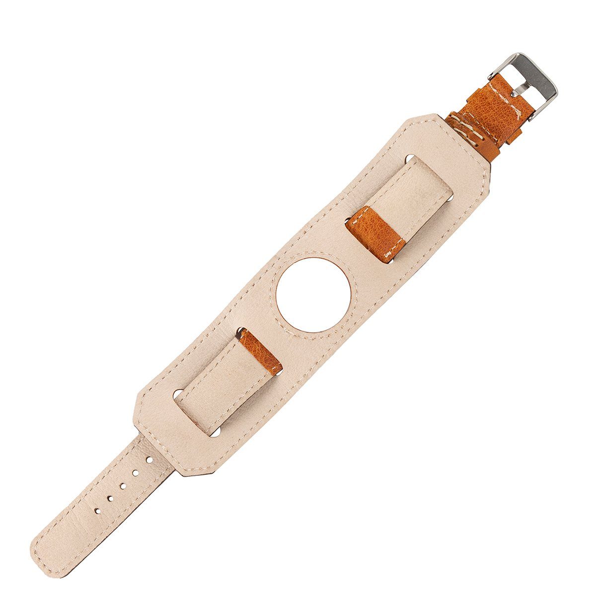 Apple Apple 1-8 Watch Series Armband, Leder Watch mit Burkley Cuff in Vintage 42/44/45mm kompatibel für Smartwatch-Armband